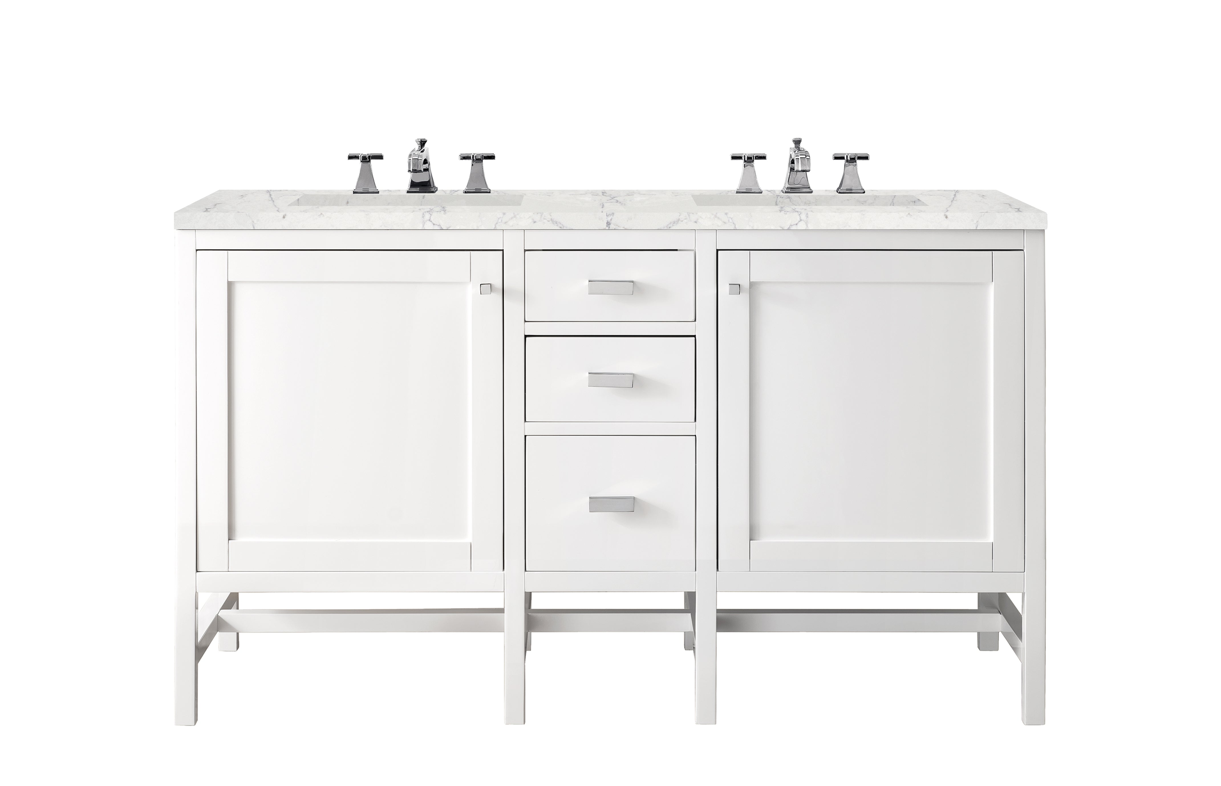 James Martin Vanities Addison 60" Double Vanity - Glossy White
