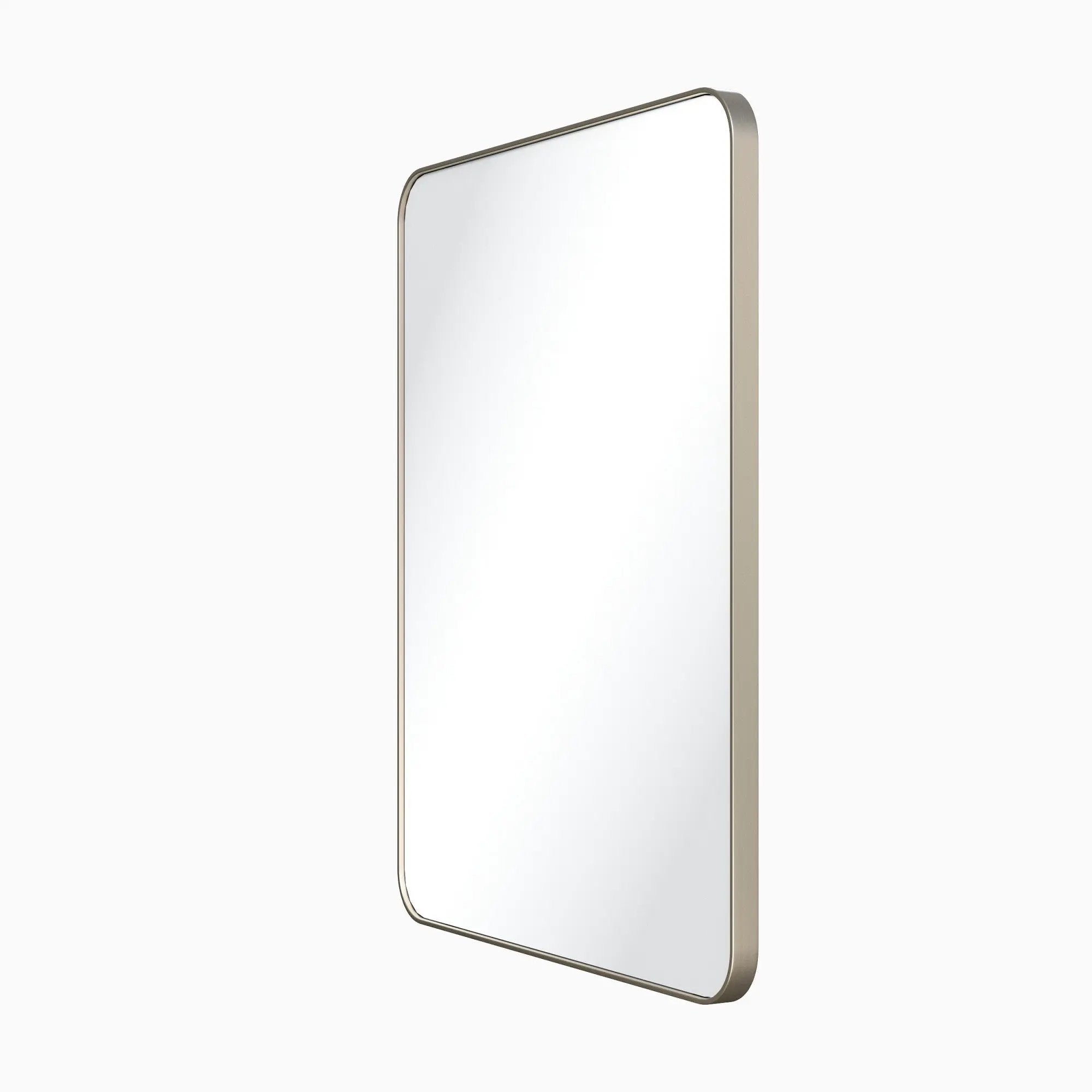 Jeffrey Alexander 24" W x 1" D x 30" H Rounded Rectangle Metal Frame Mirror by Jeffrey Alexander