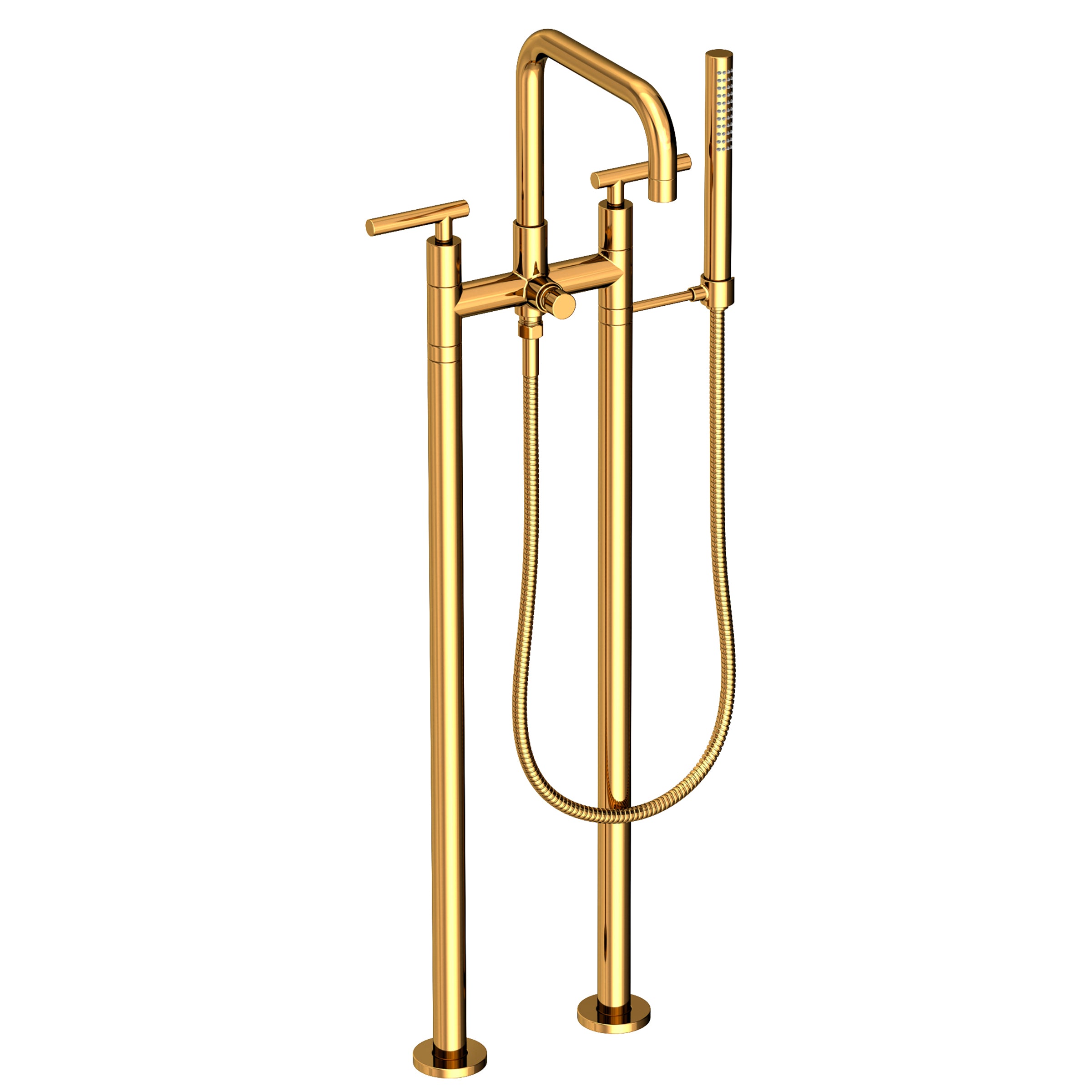 Newport Brass East Square Exposed Tub & Hand Shower Set w/Risers
