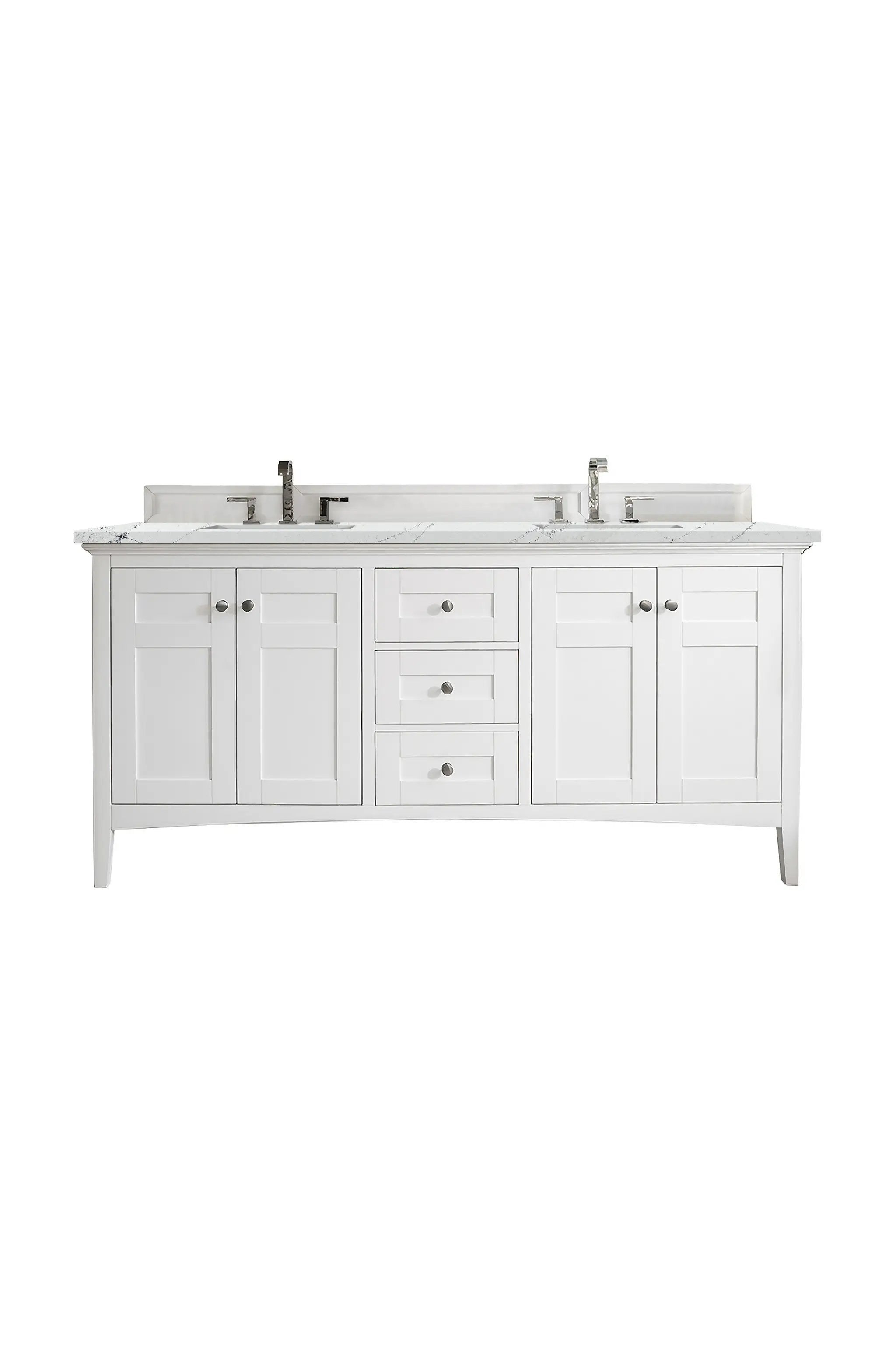 James Martin Palisades 72" Double Vanity Set - Bright White by James Martin Vanities