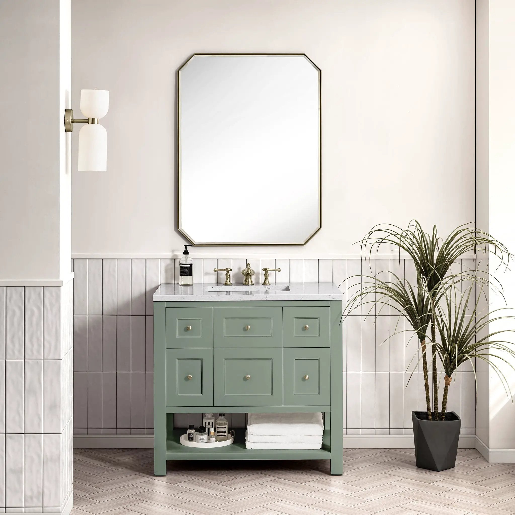 smokey celadon vanity