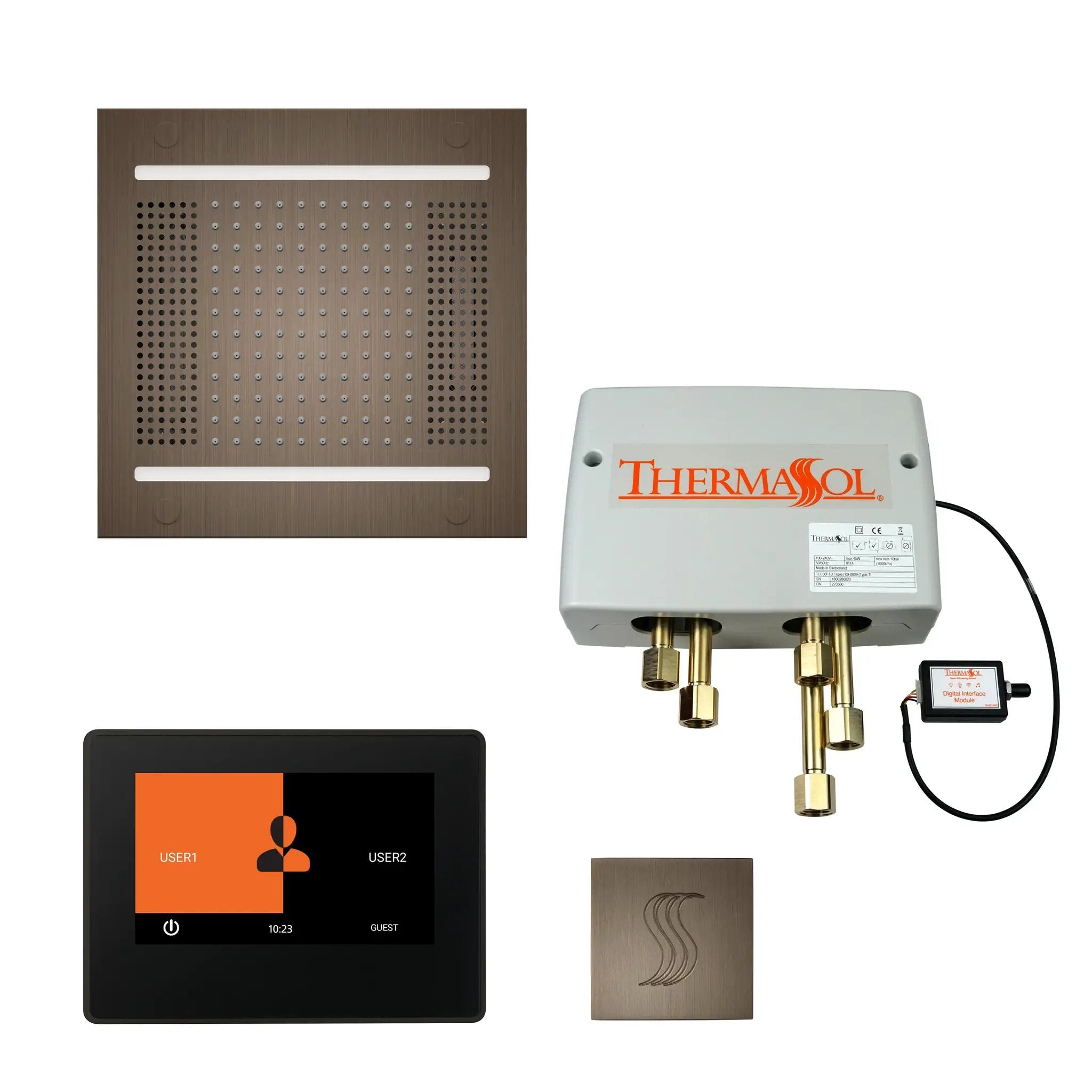 Thermasol The Total Wellness Hydrovive14 Package with 7" ThermaTouch and Square by Thermasol