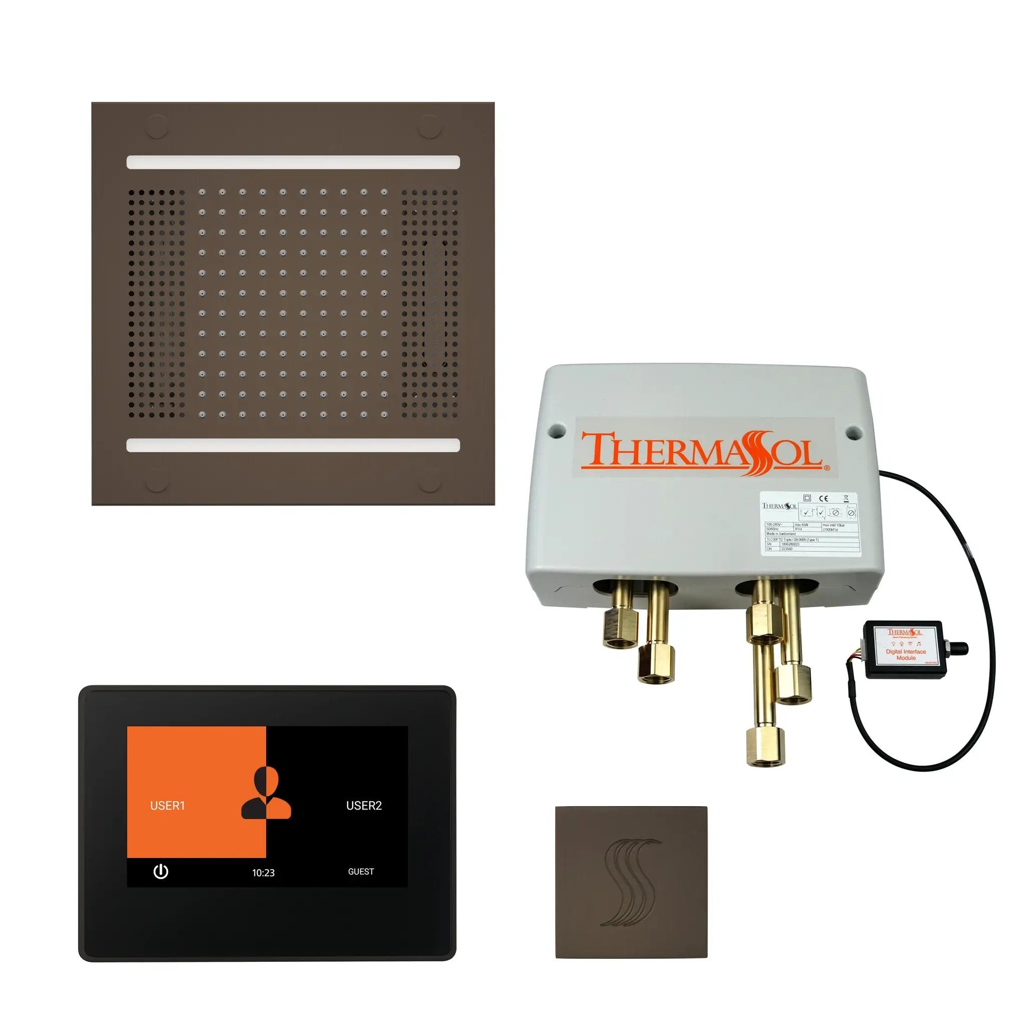 Thermasol The Total Wellness Hydrovive14 Package with 7" ThermaTouch and Square by Thermasol