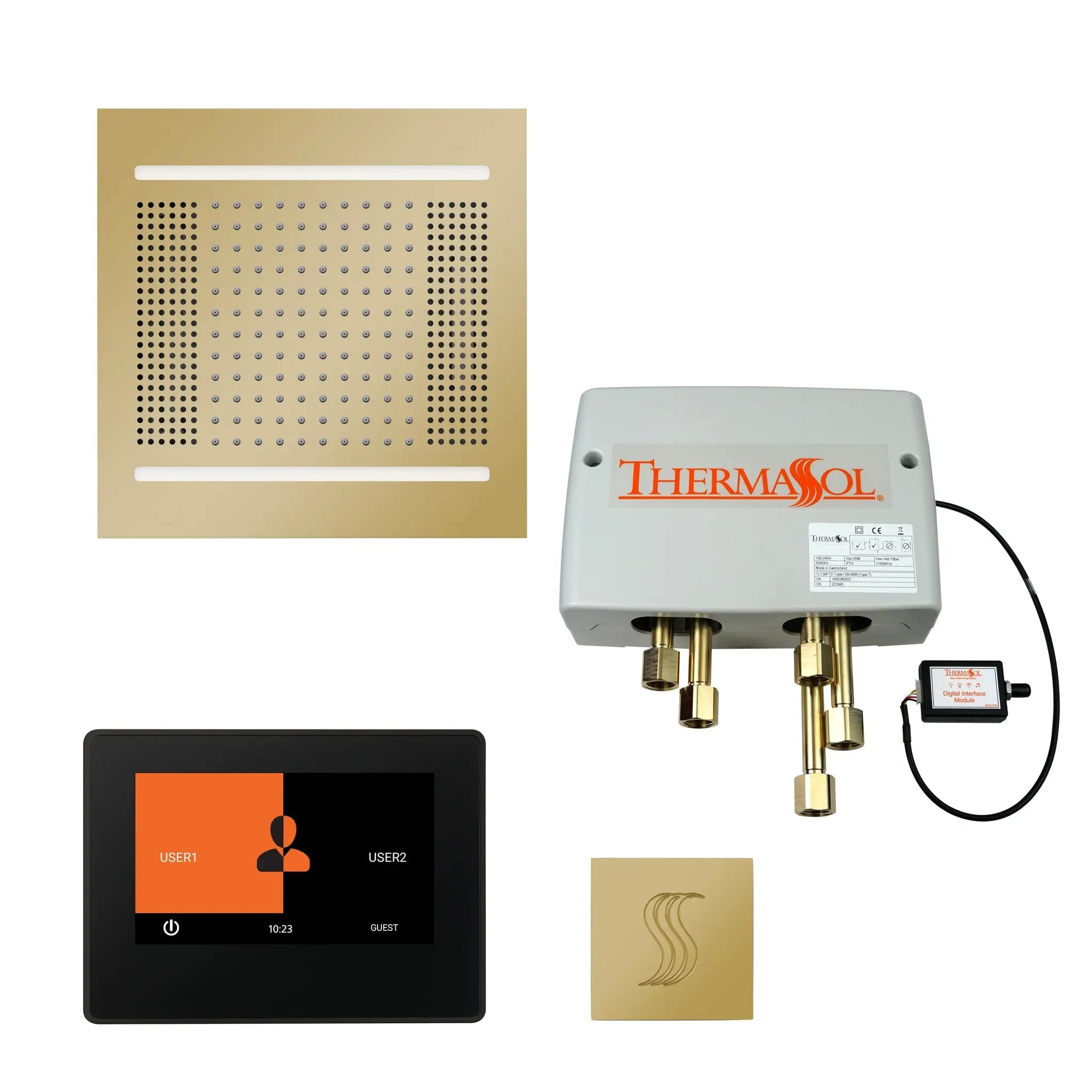 Thermasol The Total Wellness Hydrovive14 Package with 7" ThermaTouch and Square by Thermasol