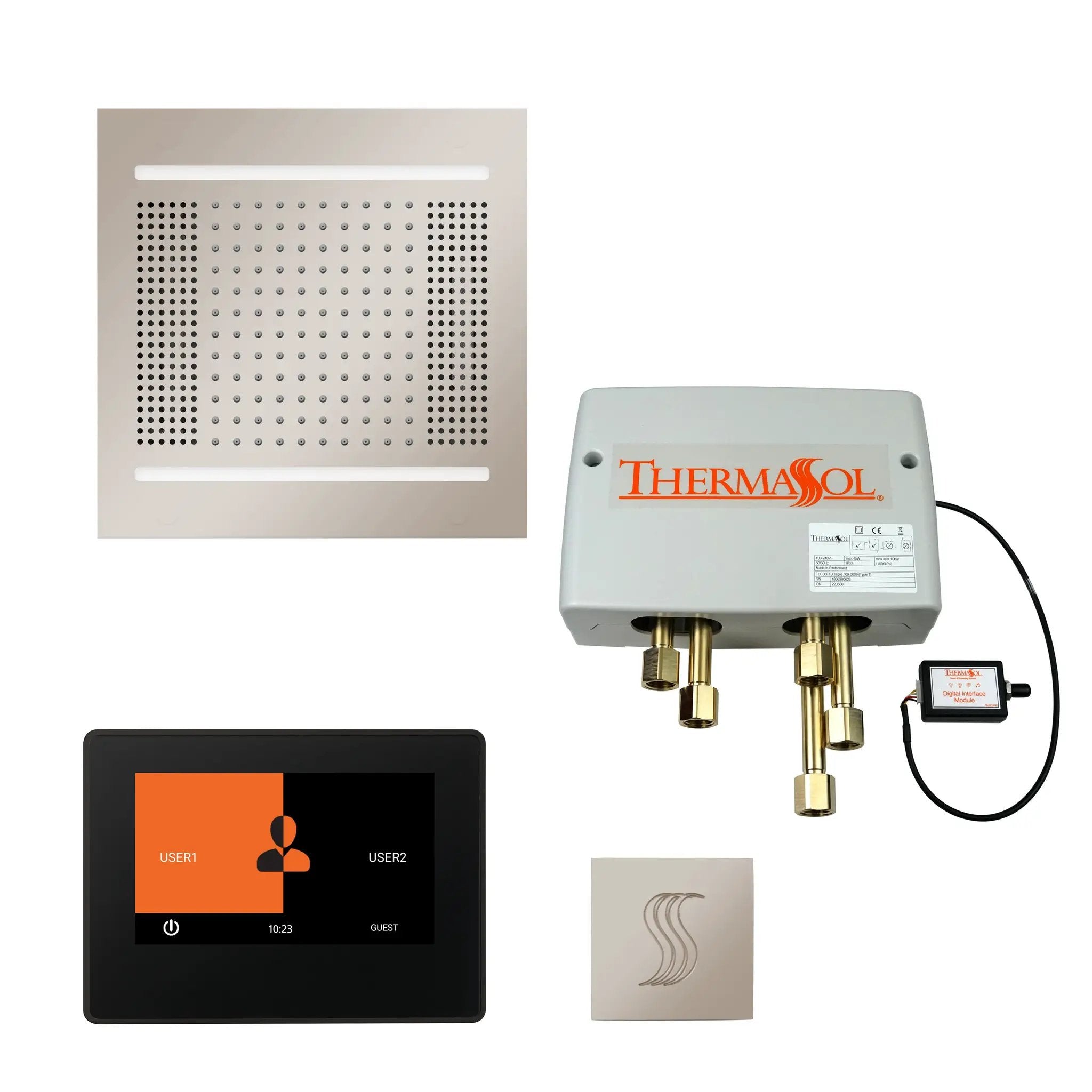 Thermasol The Total Wellness Hydrovive14 Package with 7" ThermaTouch and Square by Thermasol