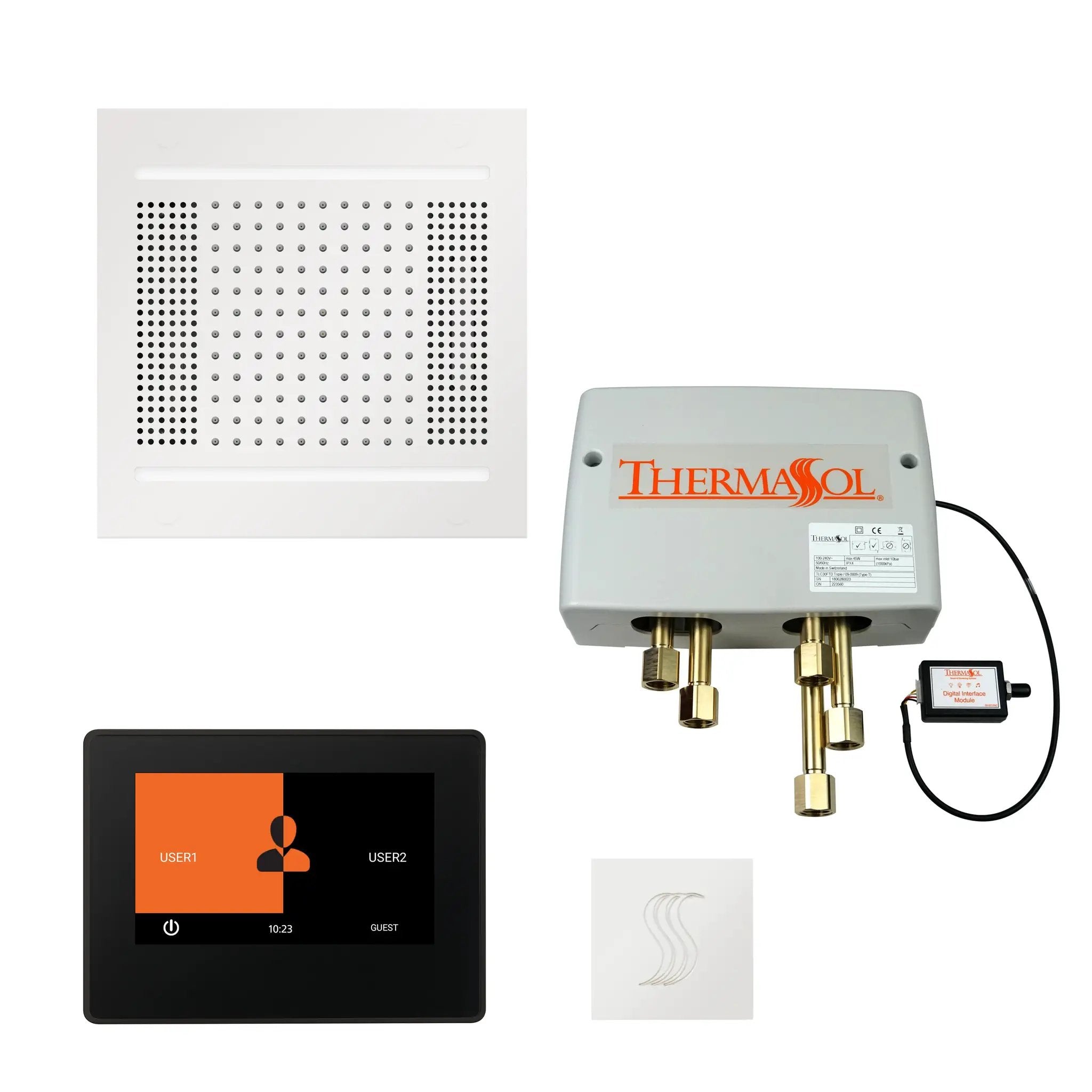 Thermasol The Total Wellness Hydrovive14 Package with 7" ThermaTouch and Square by Thermasol