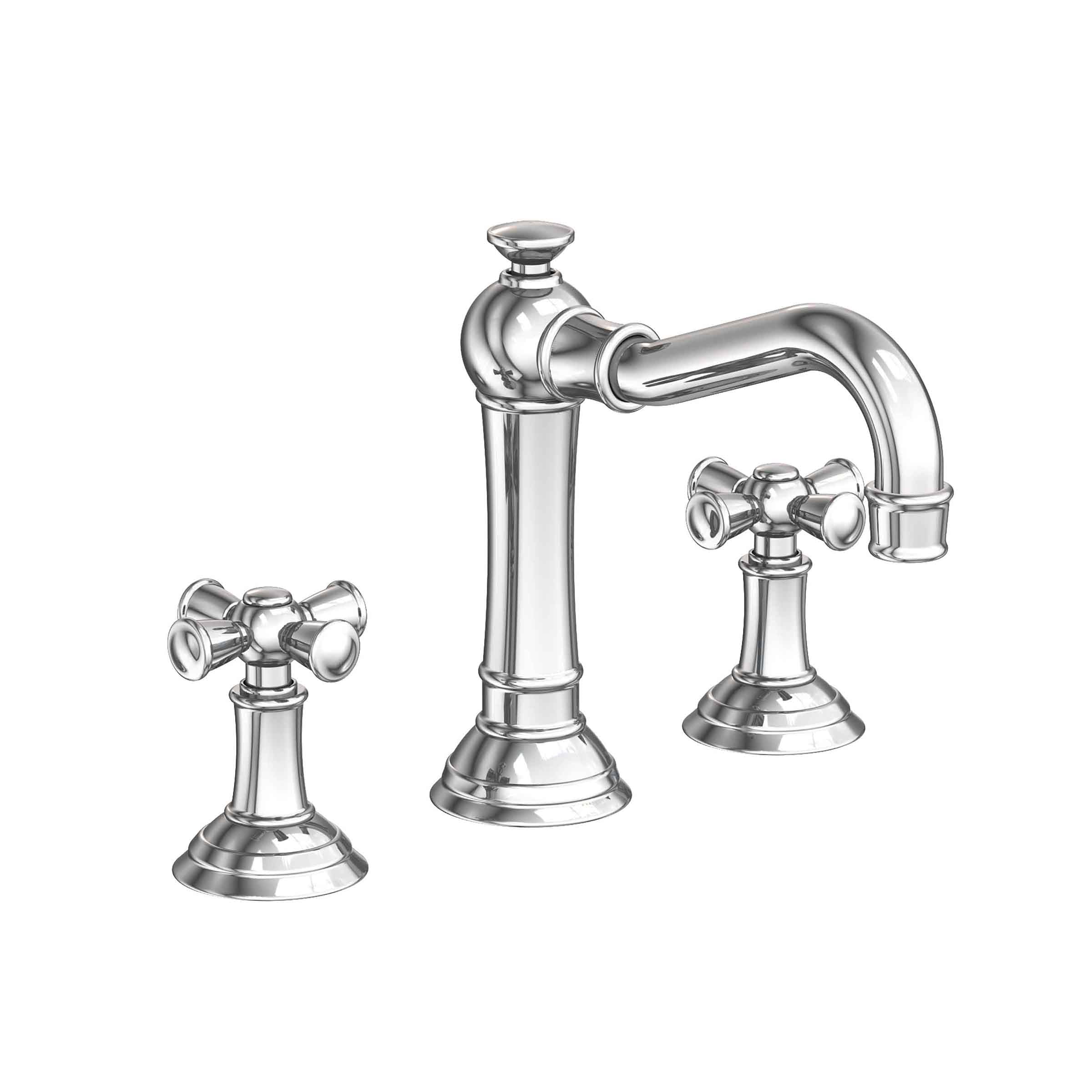 polished chrome lavatory faucet