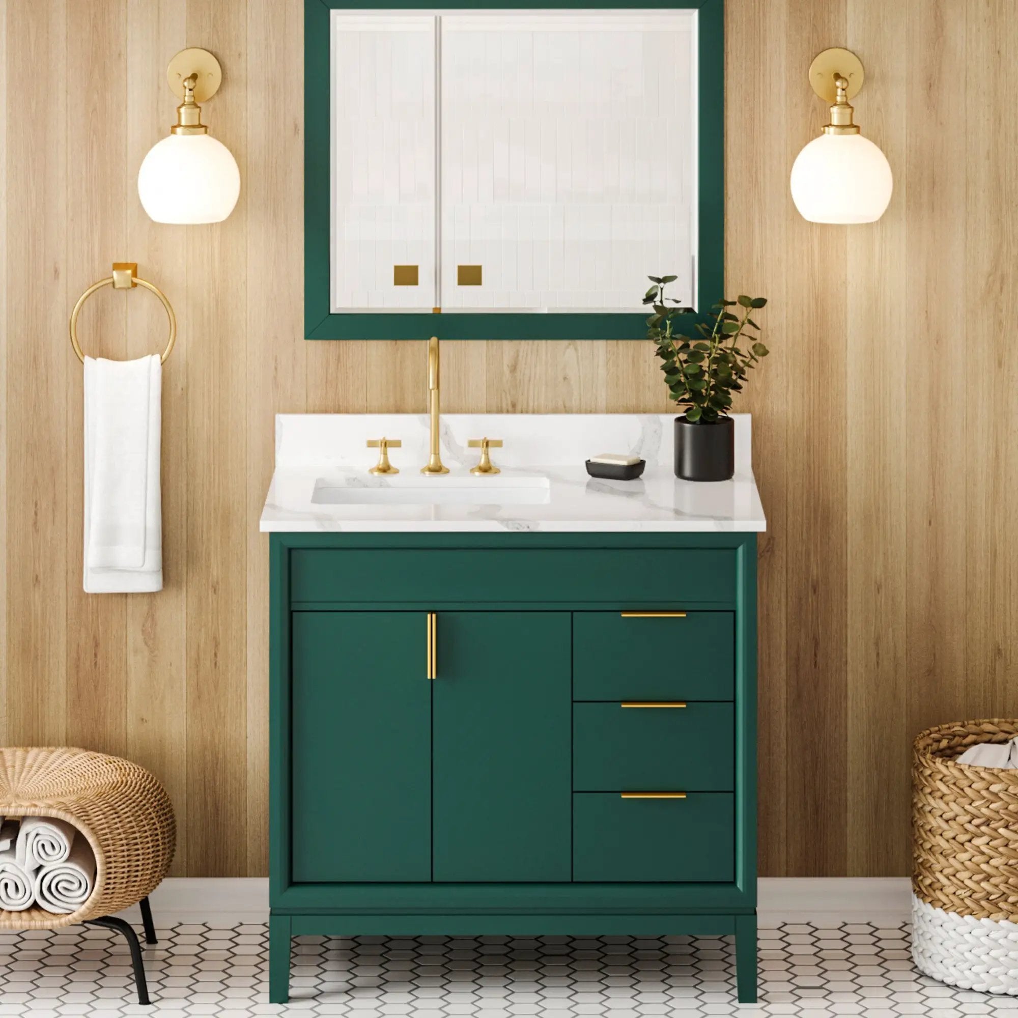 Jeffrey Alexander 36" Theodora Vanity Set by Jeffrey Alexander