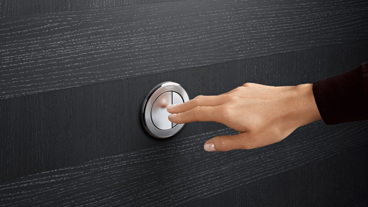 matte black with gloss black accent flush actuation