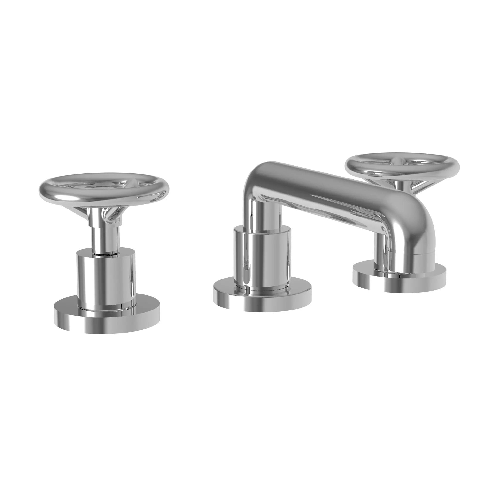 polished chrome lavatory faucet