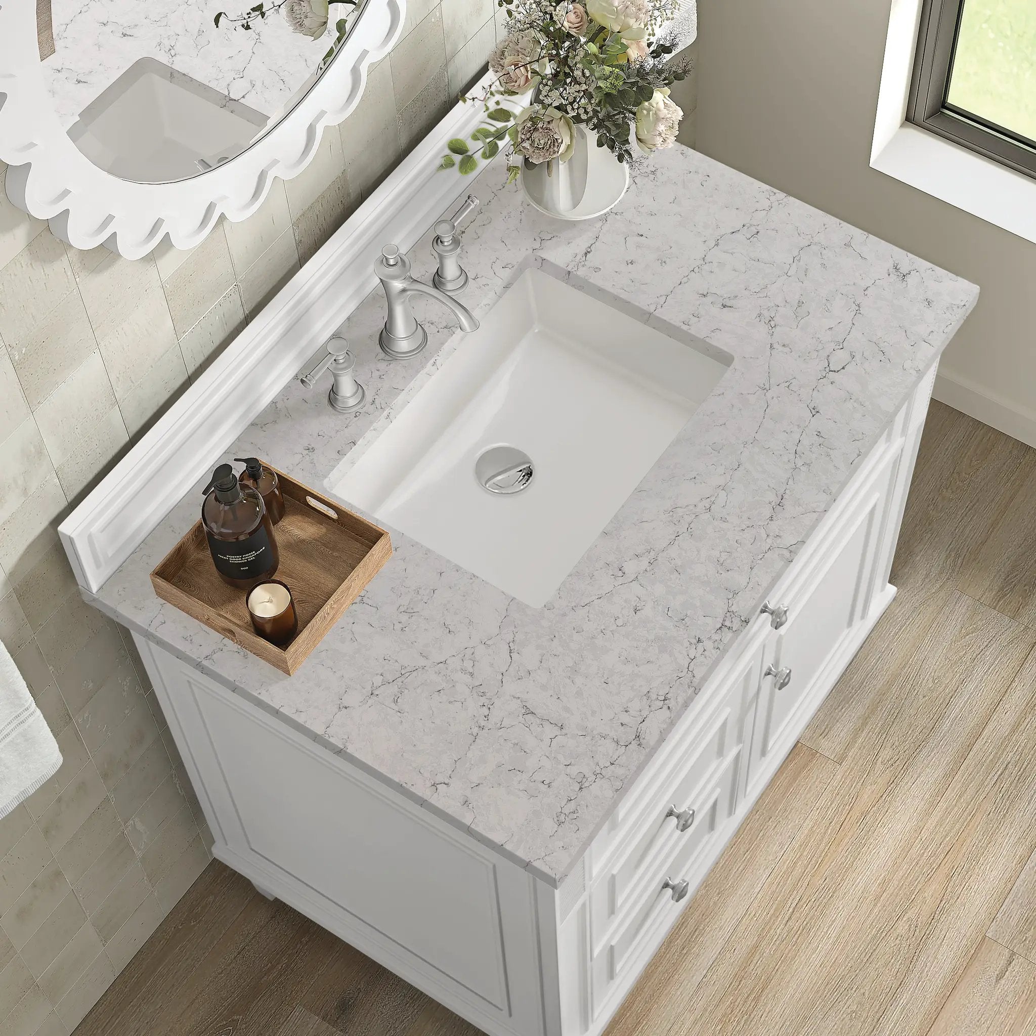 bright white vanity