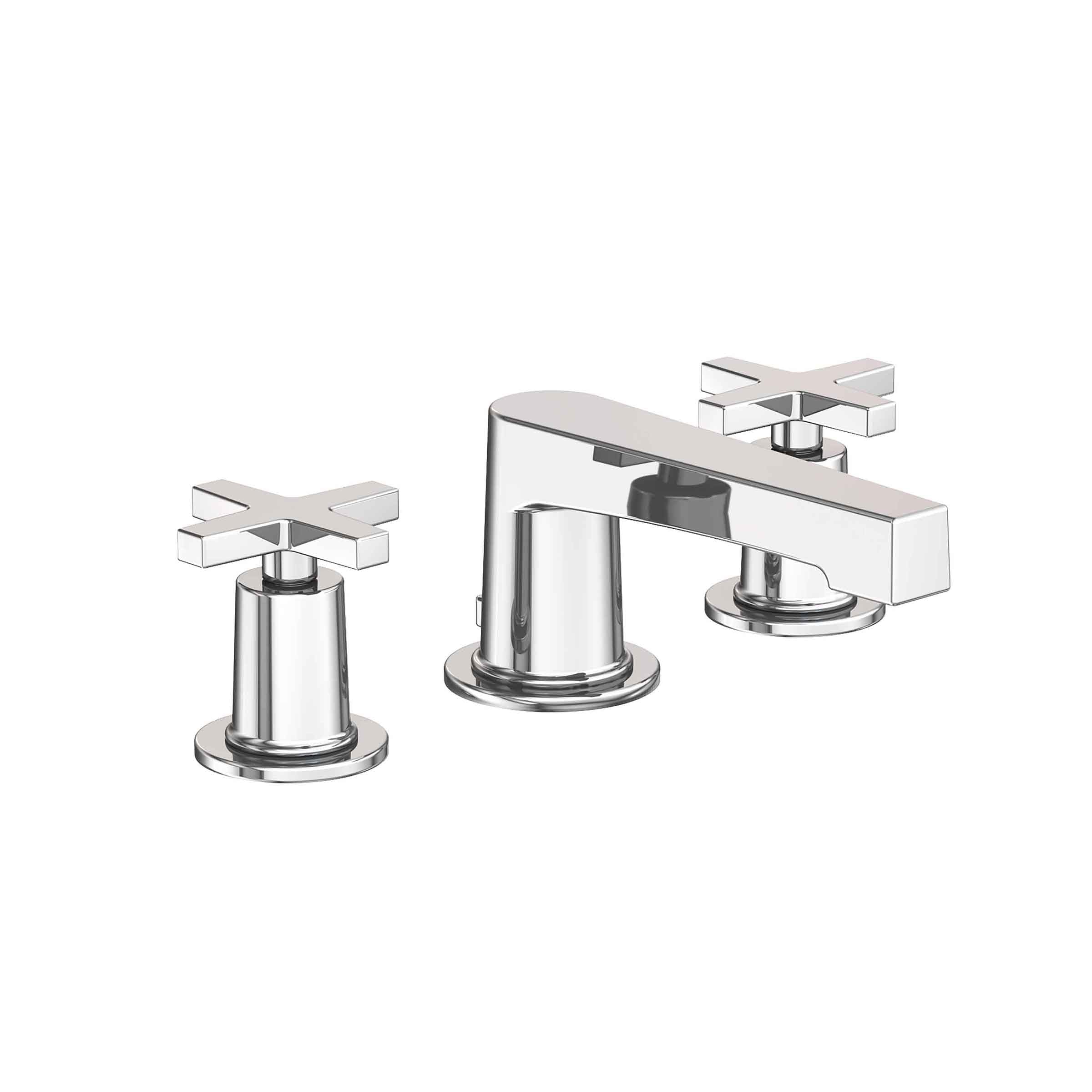 polished chrome lavatory faucet