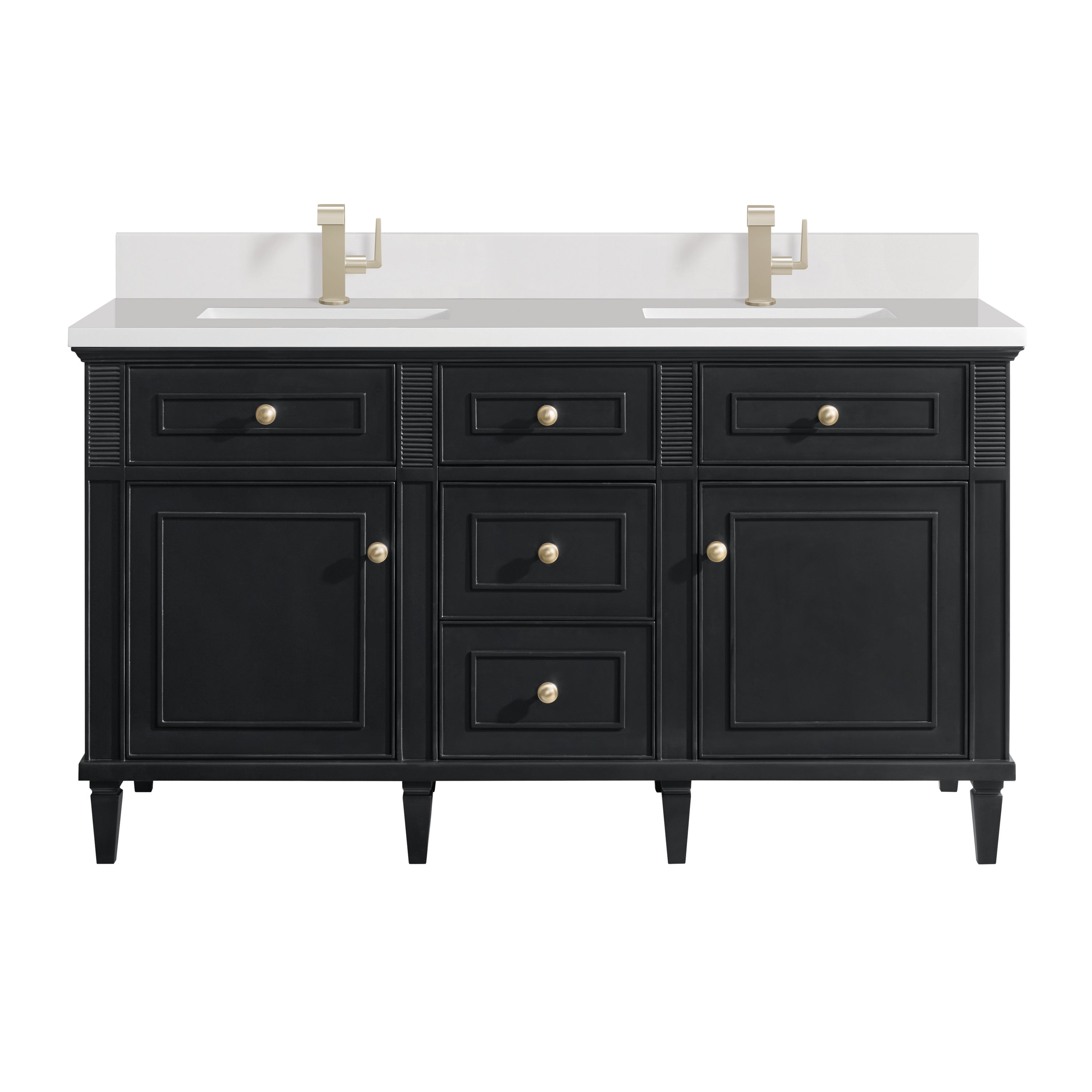 James Martin Vanities Lorelai 60" Double Vanity - Black Onyx