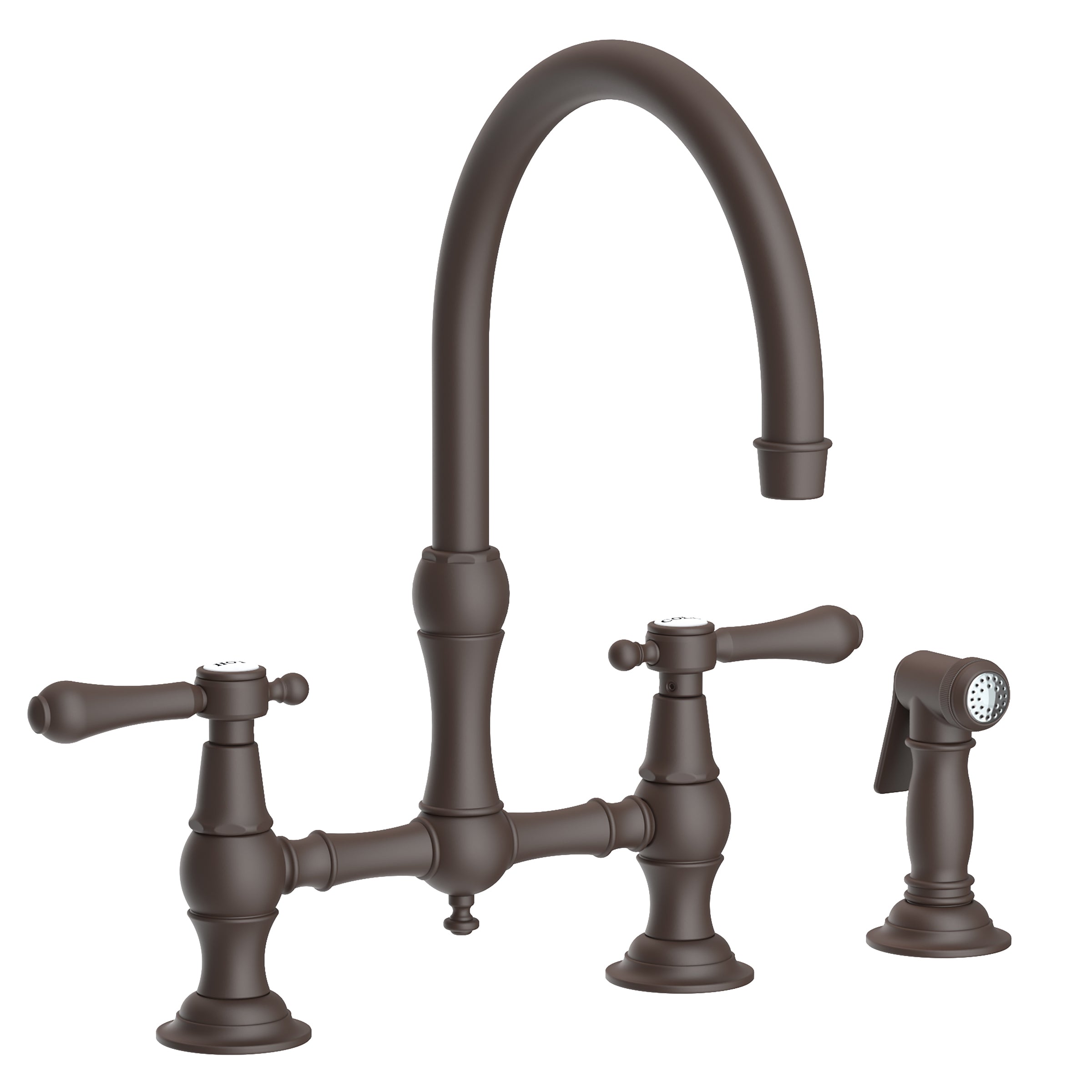 Newport Brass Chesterfield Kitchen Bridge Faucet with Side Spray