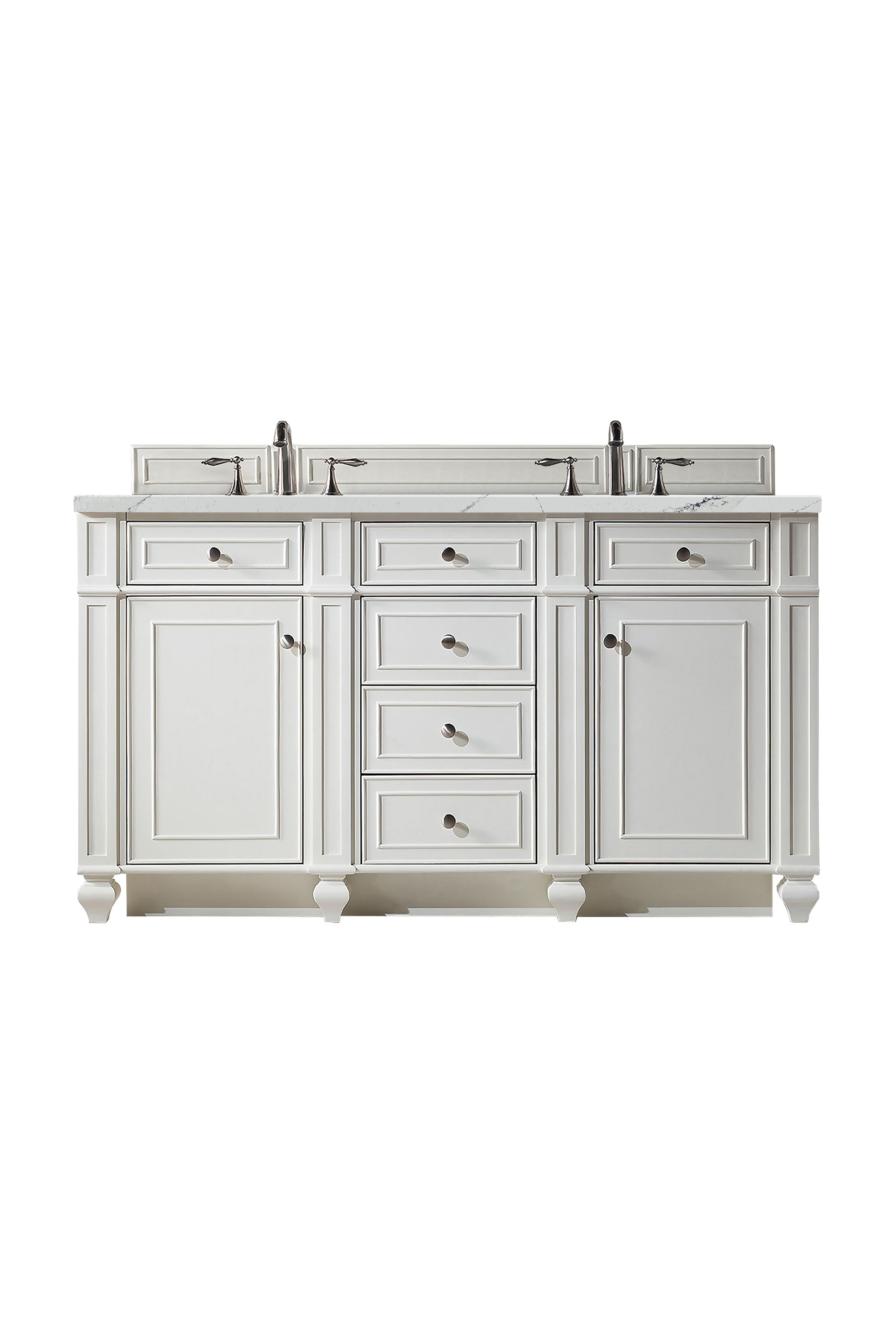 James Martin Vanities Bristol 60" Double Vanity - Bright White