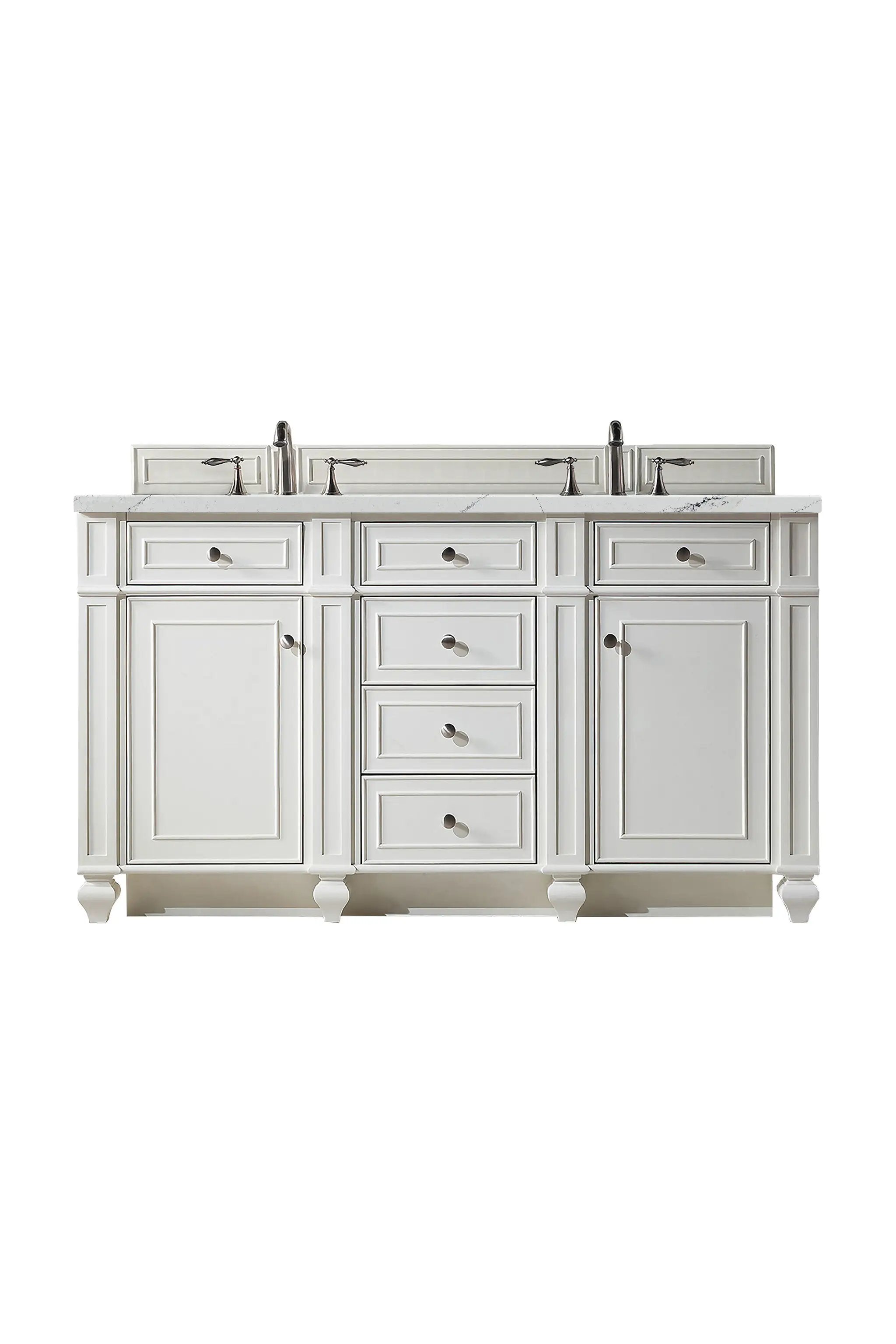 James Martin Bristol 60" Double Vanity Set - Bright White by James Martin Vanities