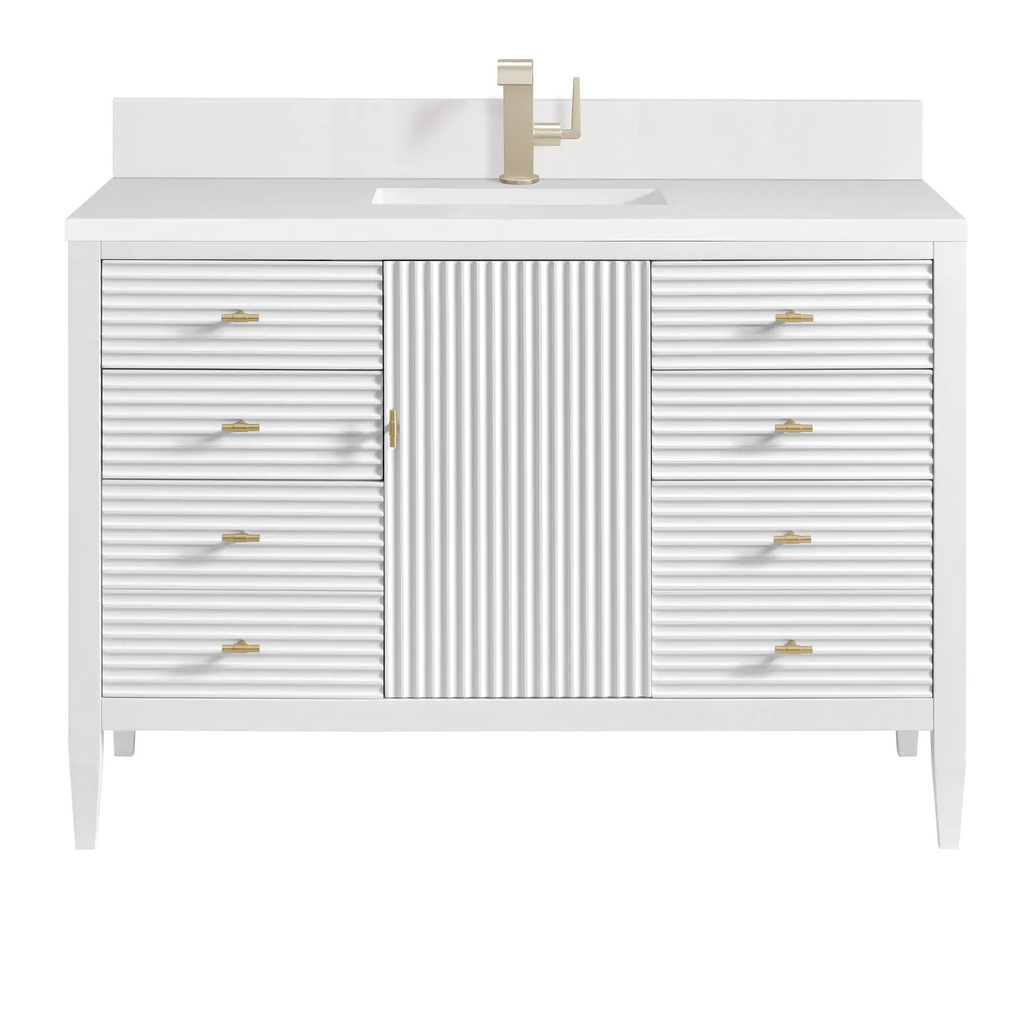 James Martin Myrrin 48" Single Vanity Set - Bright White by James Martin Vanities