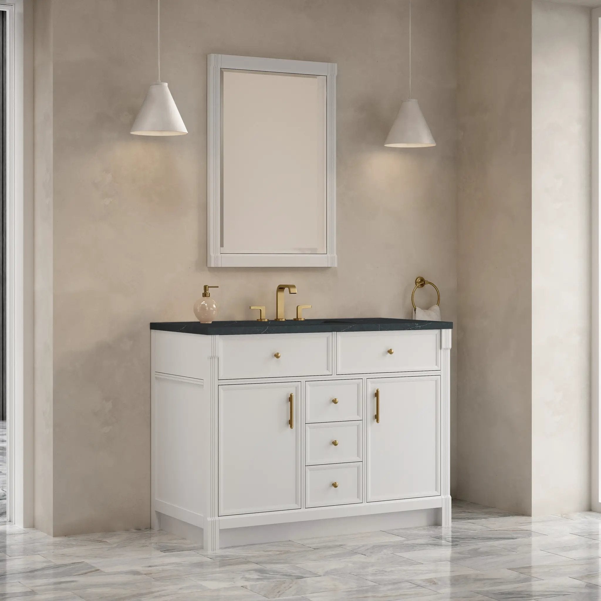 bright white vanity