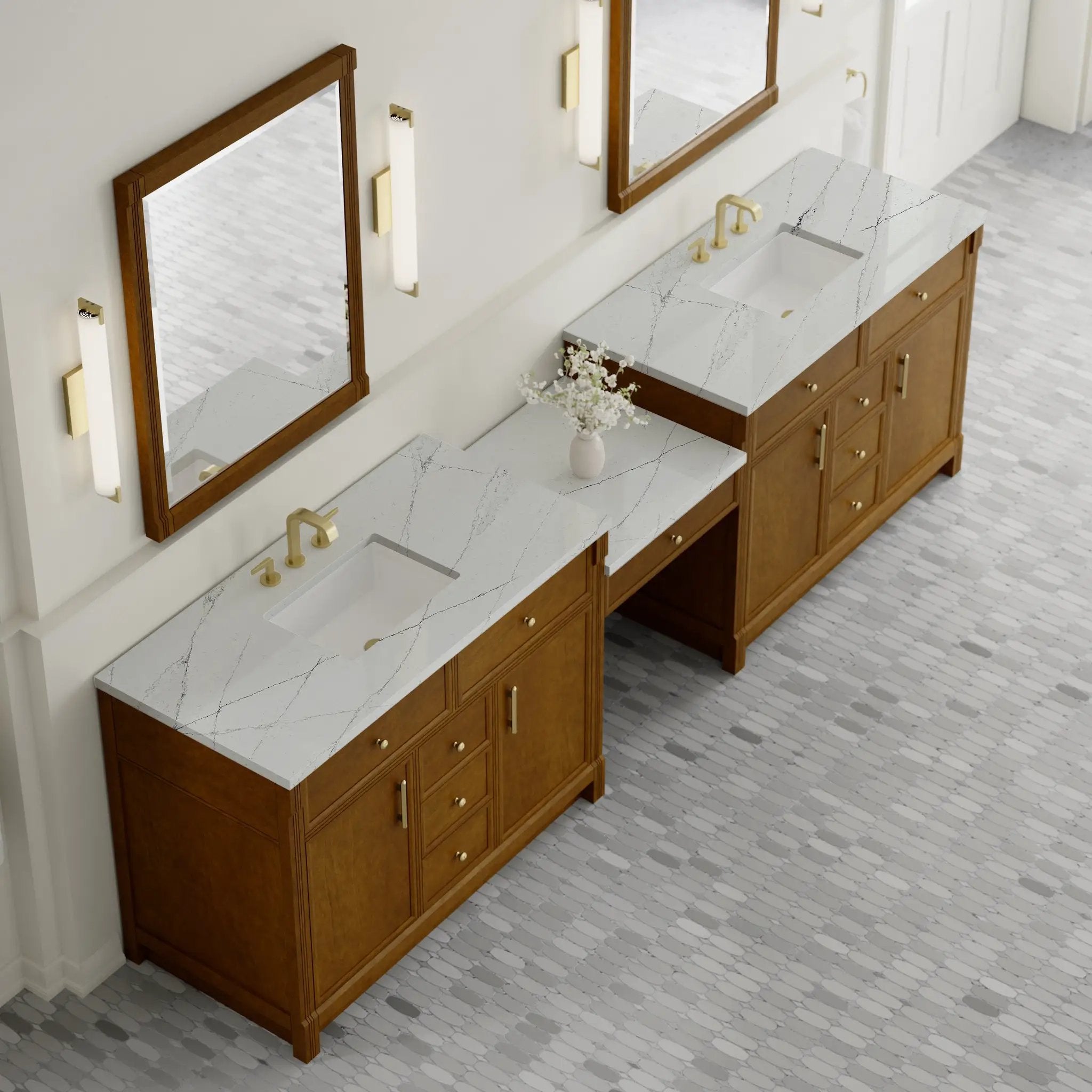 honey oak vanity
