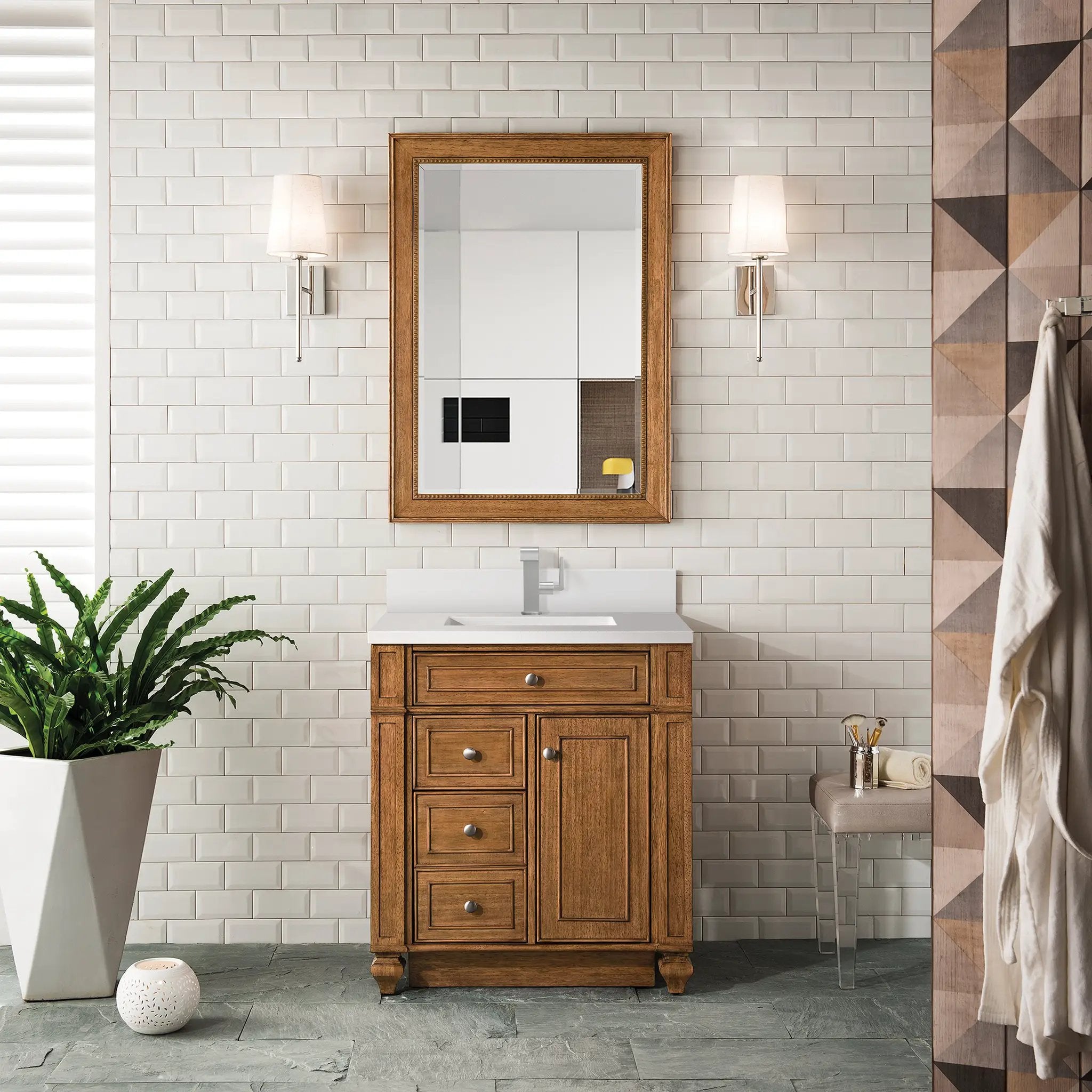 saddle brown vanity