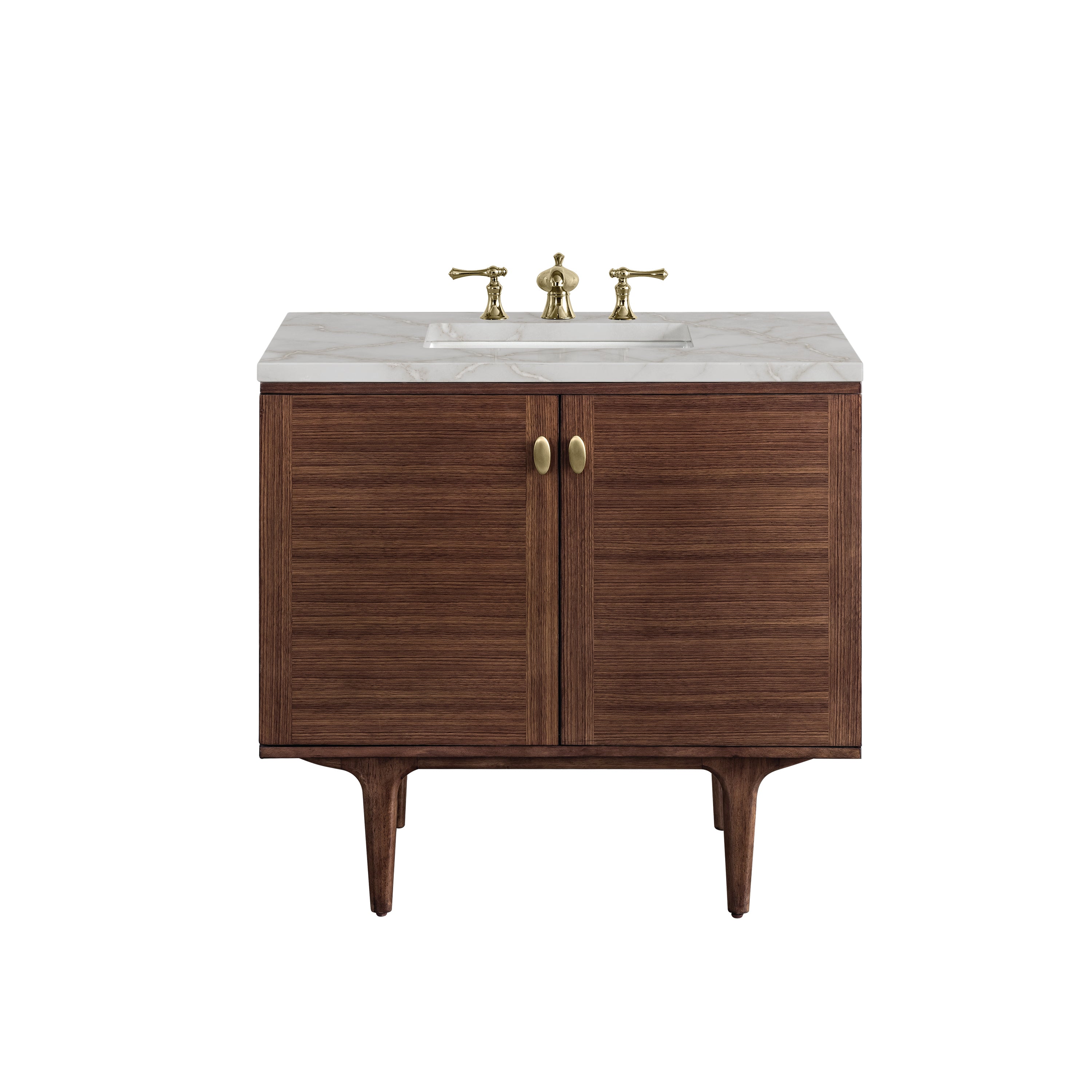James Martin Vanities Amberly 36" Single Vanity - Mid-Century Walnut