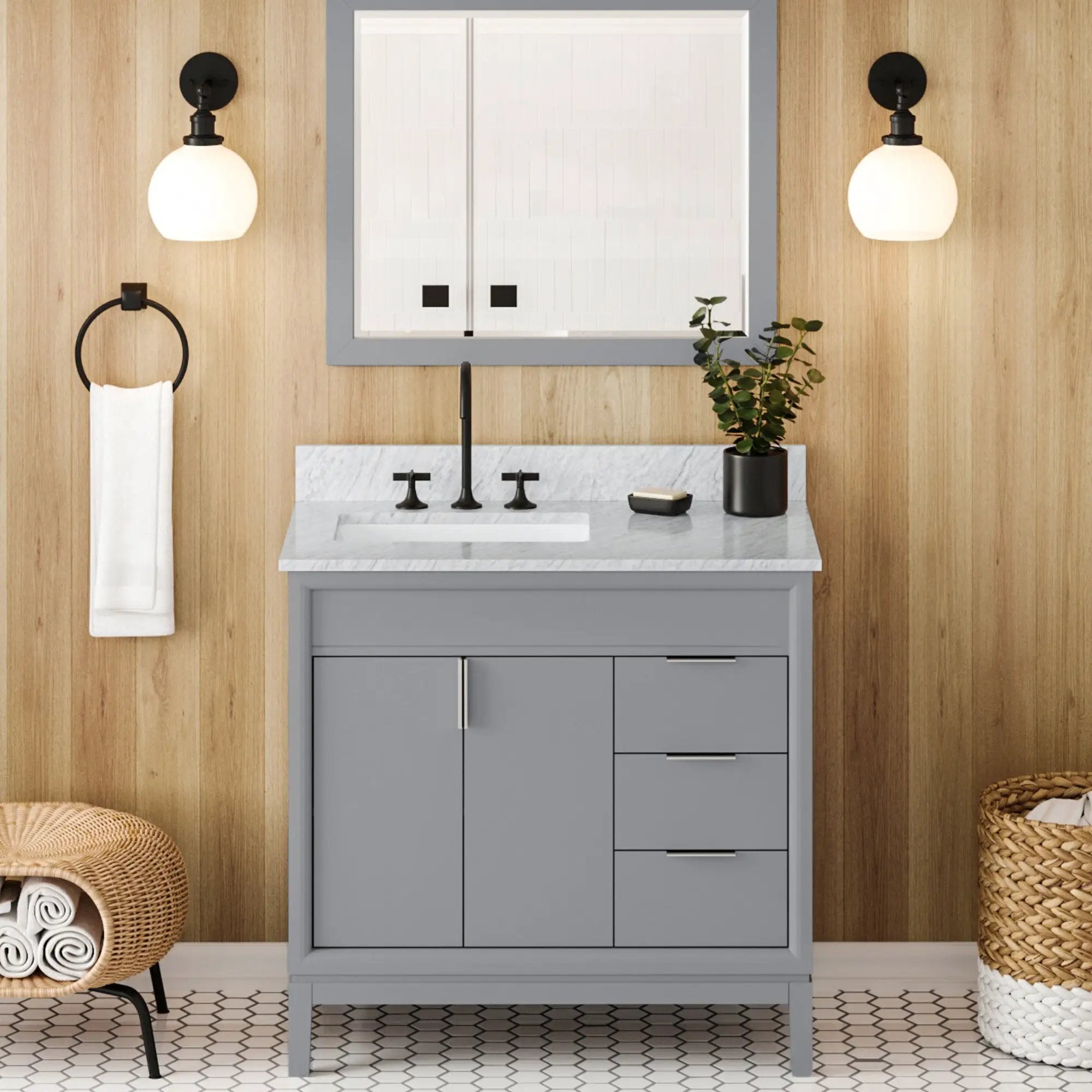 Jeffrey Alexander 36" Theodora Vanity Set by Jeffrey Alexander
