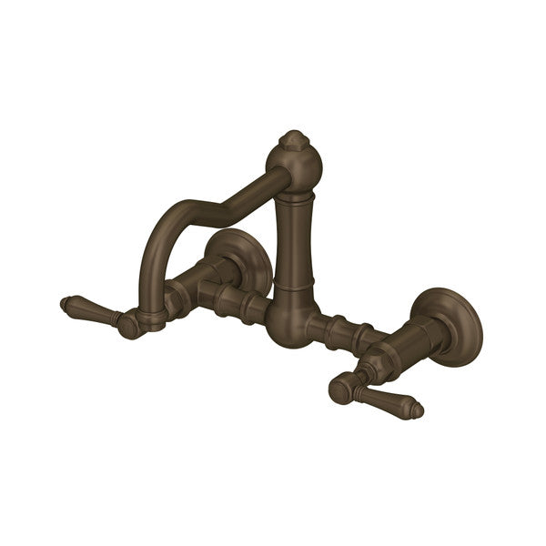 Rohl Acqui Wall Mount Bridge Kitchen Faucet with Column Spout