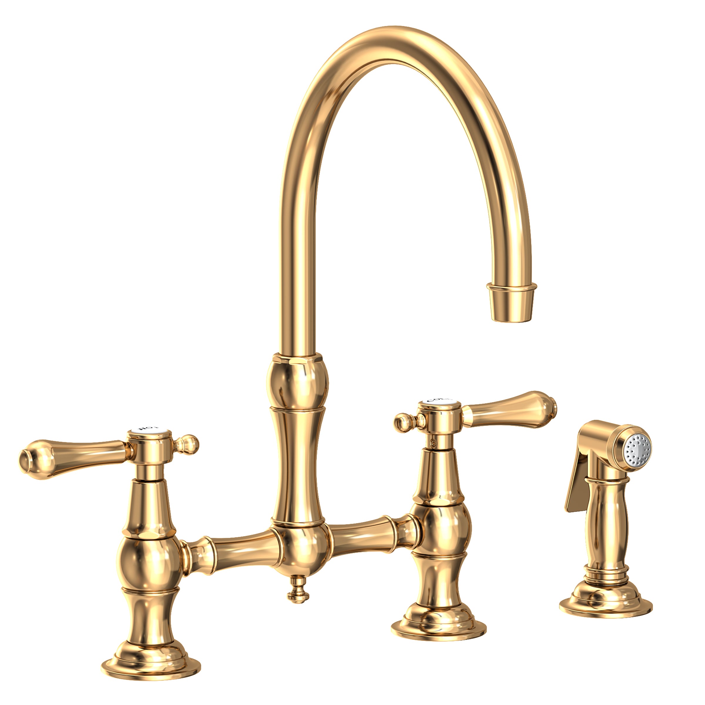 Newport Brass Chesterfield Kitchen Bridge Faucet with Side Spray