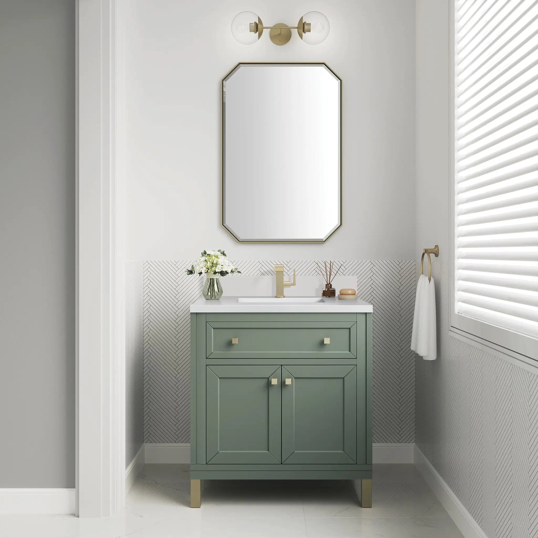 smokey celadon vanity