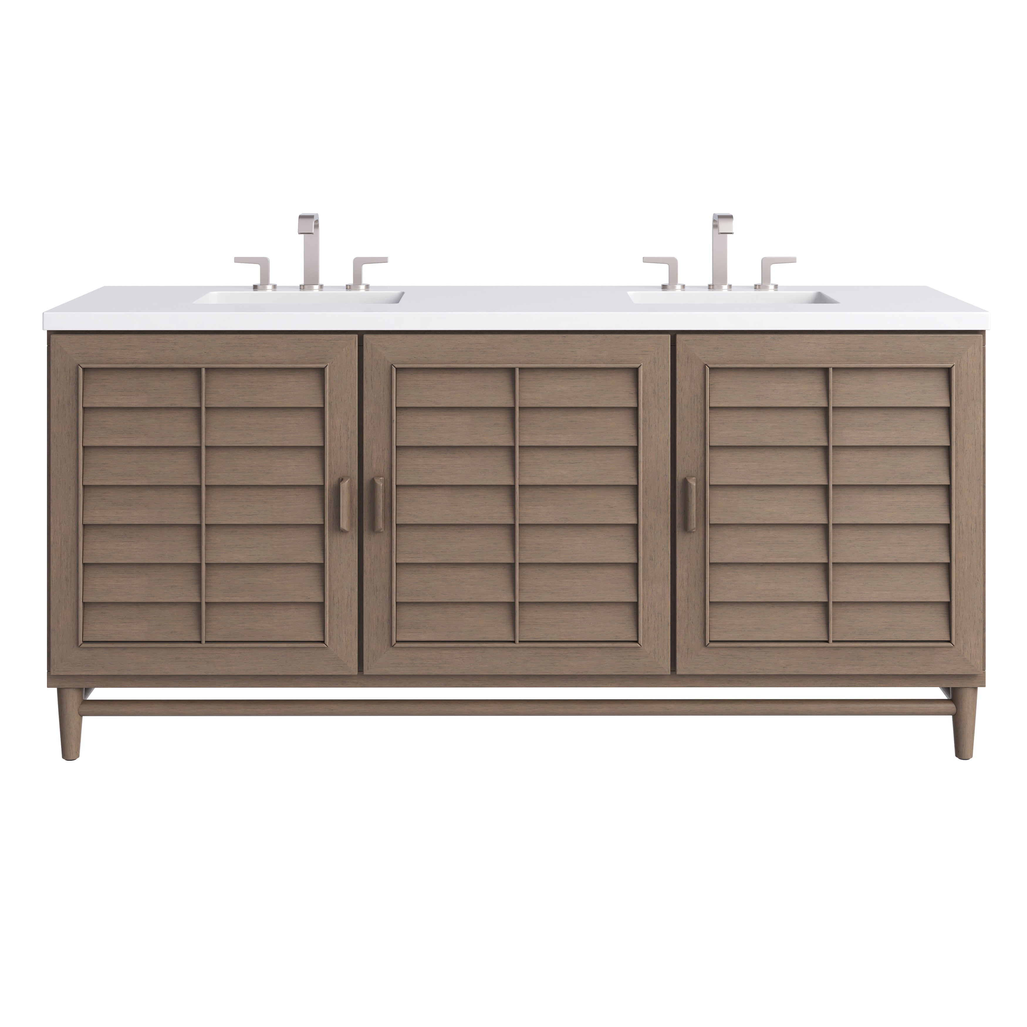 James Martin Portland 72" Double Vanity Set - Whitewashed Walnut