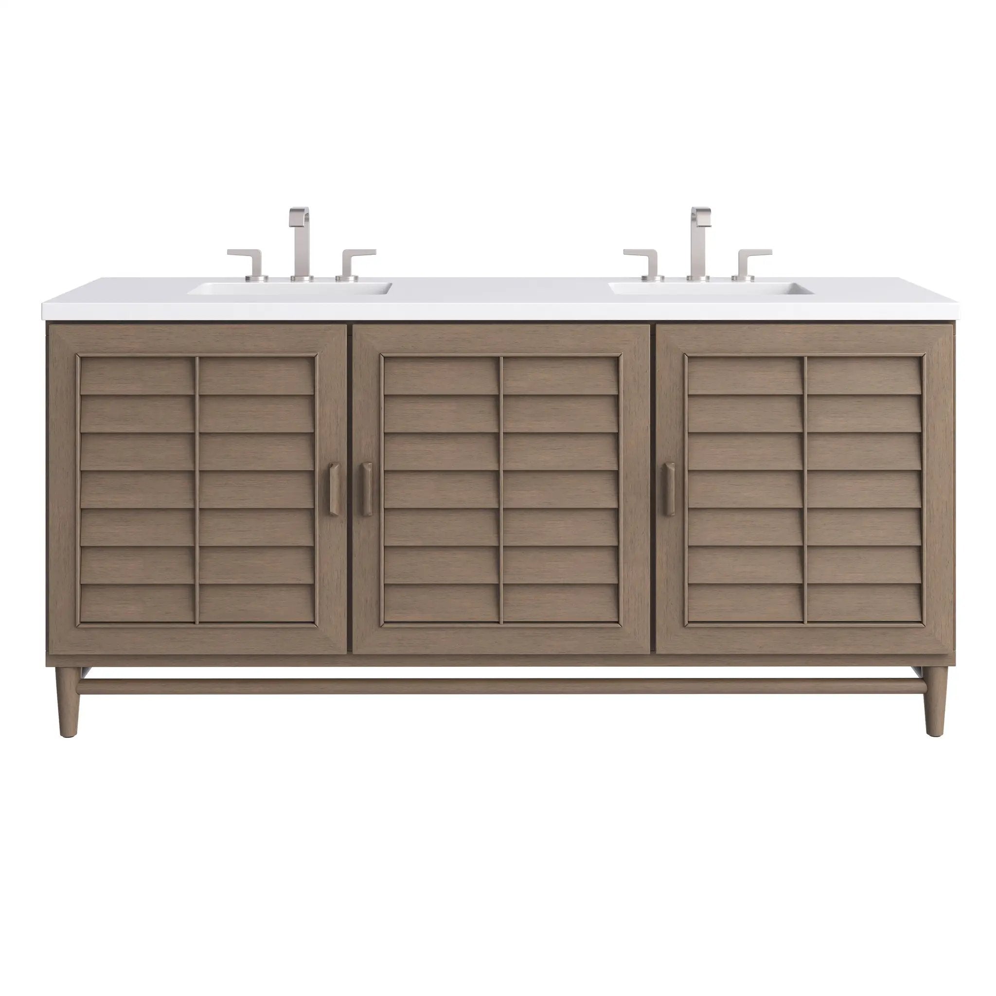 James Martin Portland 72" Double Vanity Set - Whitewashed Walnut by James Martin Vanities