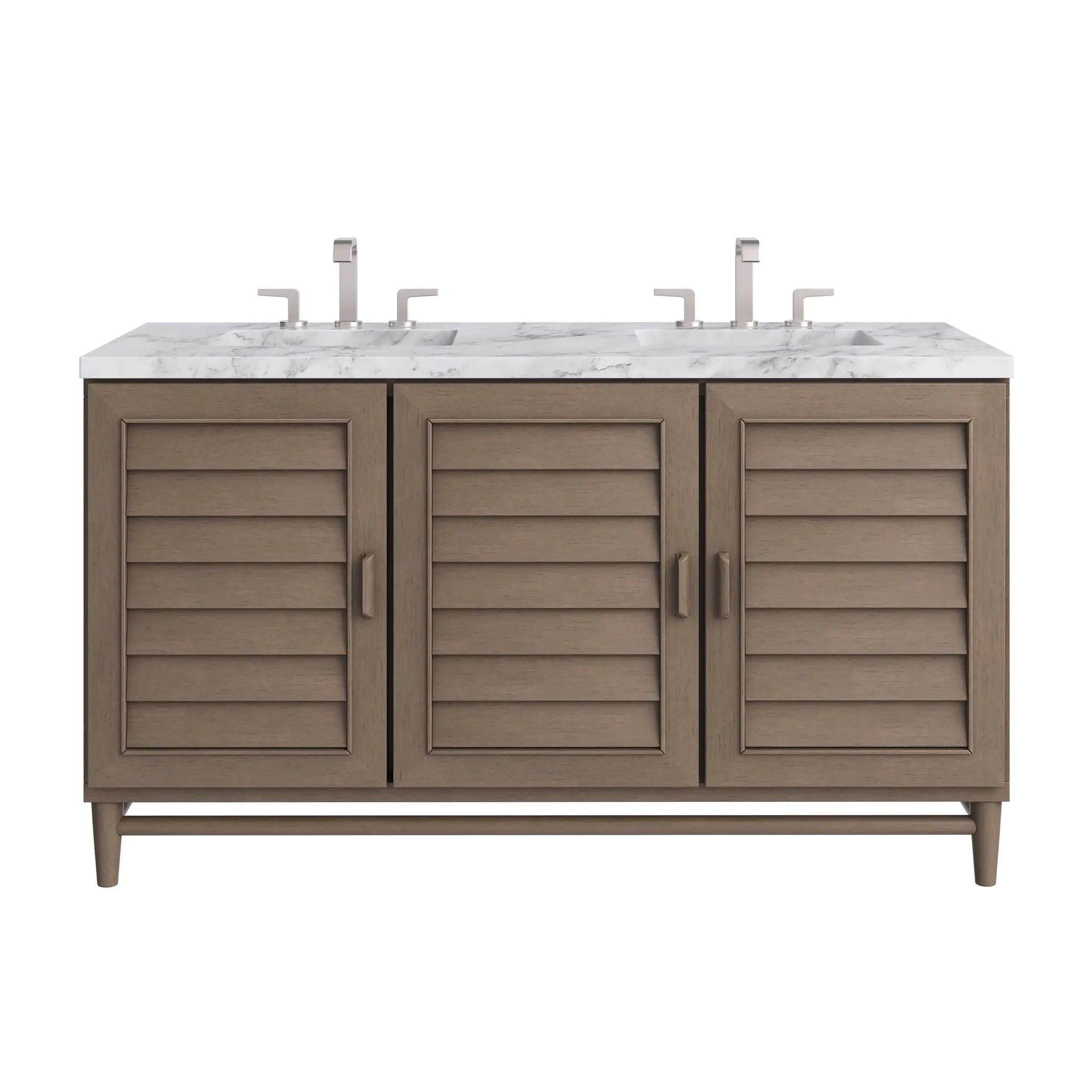 James Martin Portland 60" Double Vanity Set - Whitewashed Walnut by James Martin Vanities