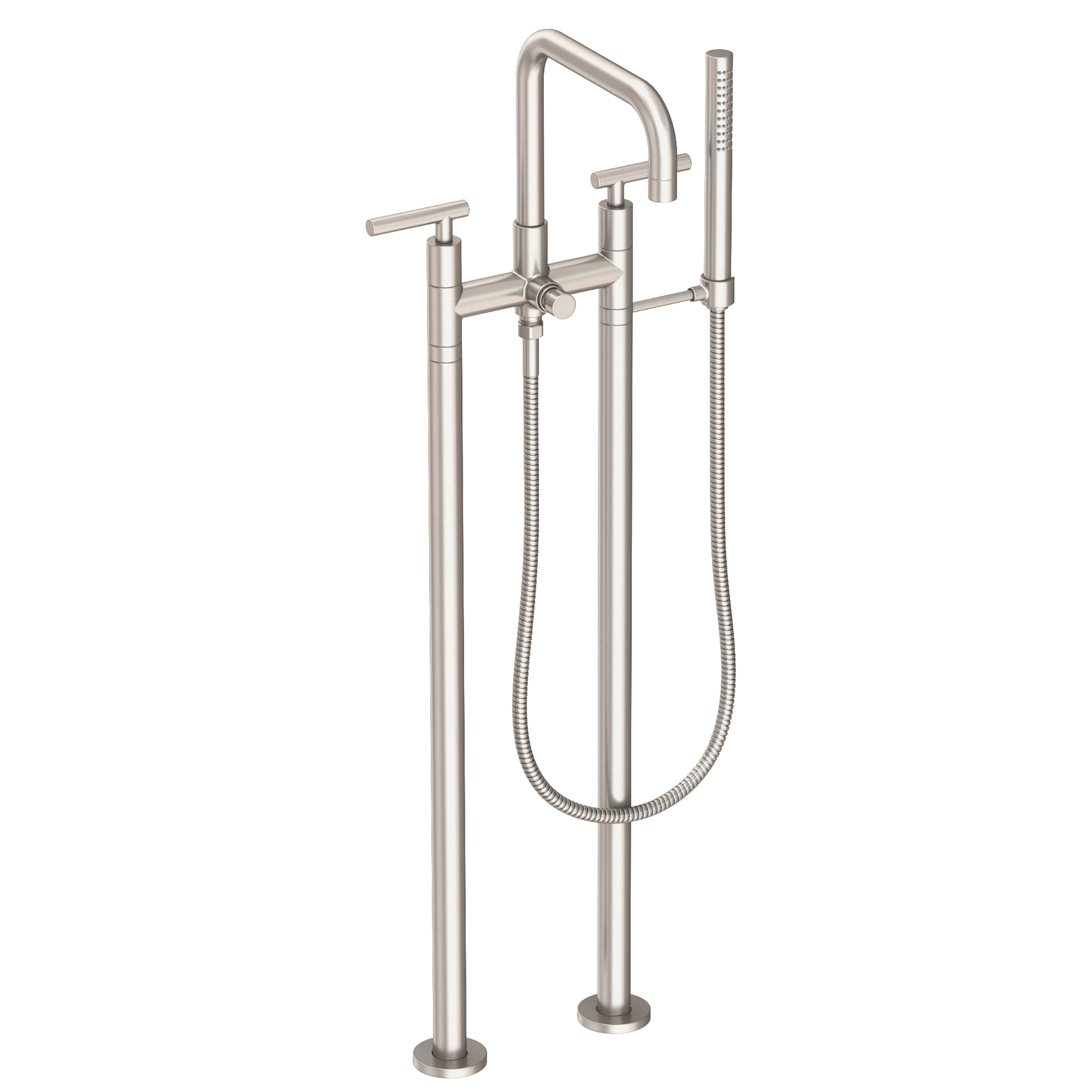 Newport Brass East Square Exposed Tub & Hand Shower Set w/Risers