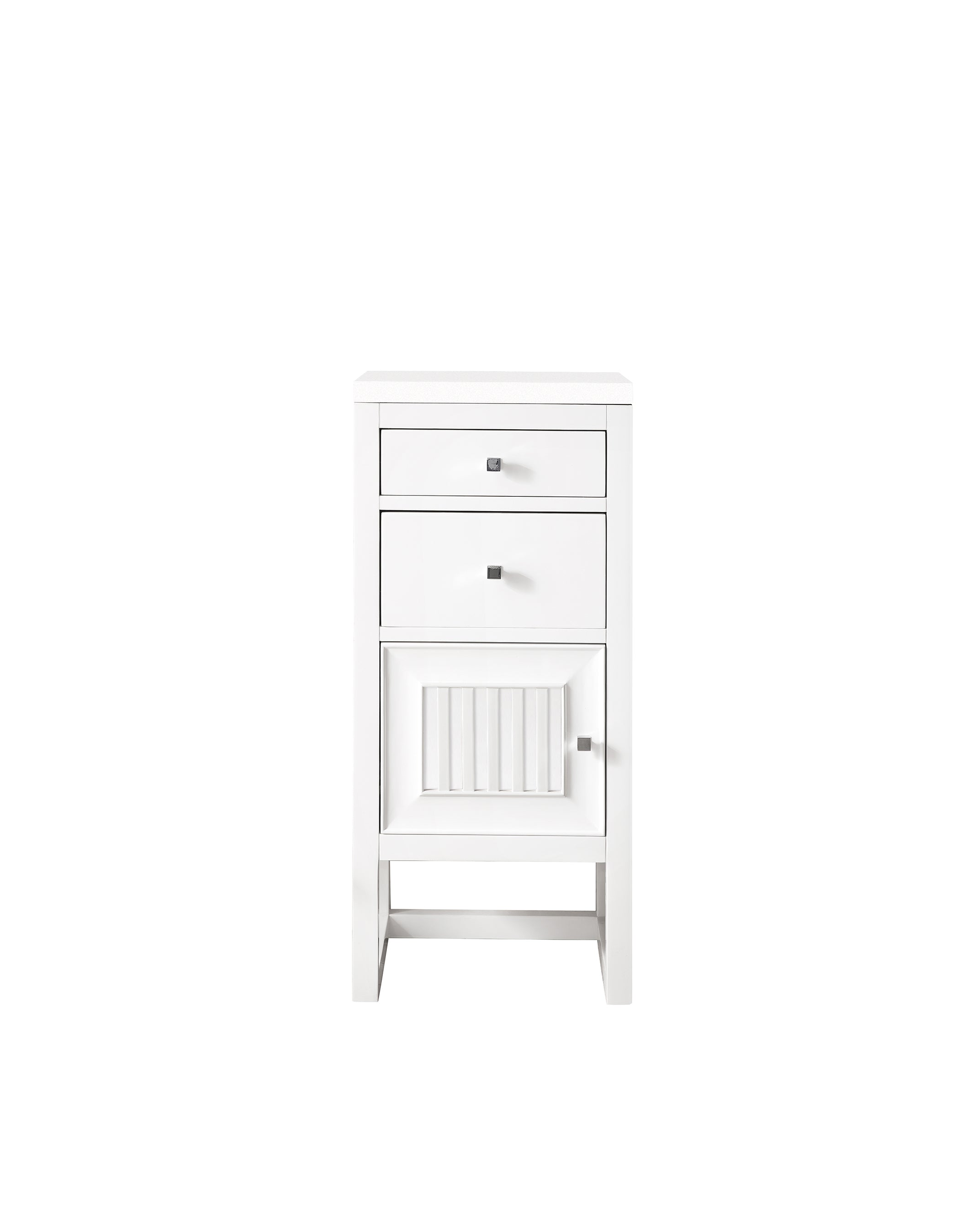 James Martin Vanities Athens 15" Base Cabinet with Drawers and Left Door - Glossy White