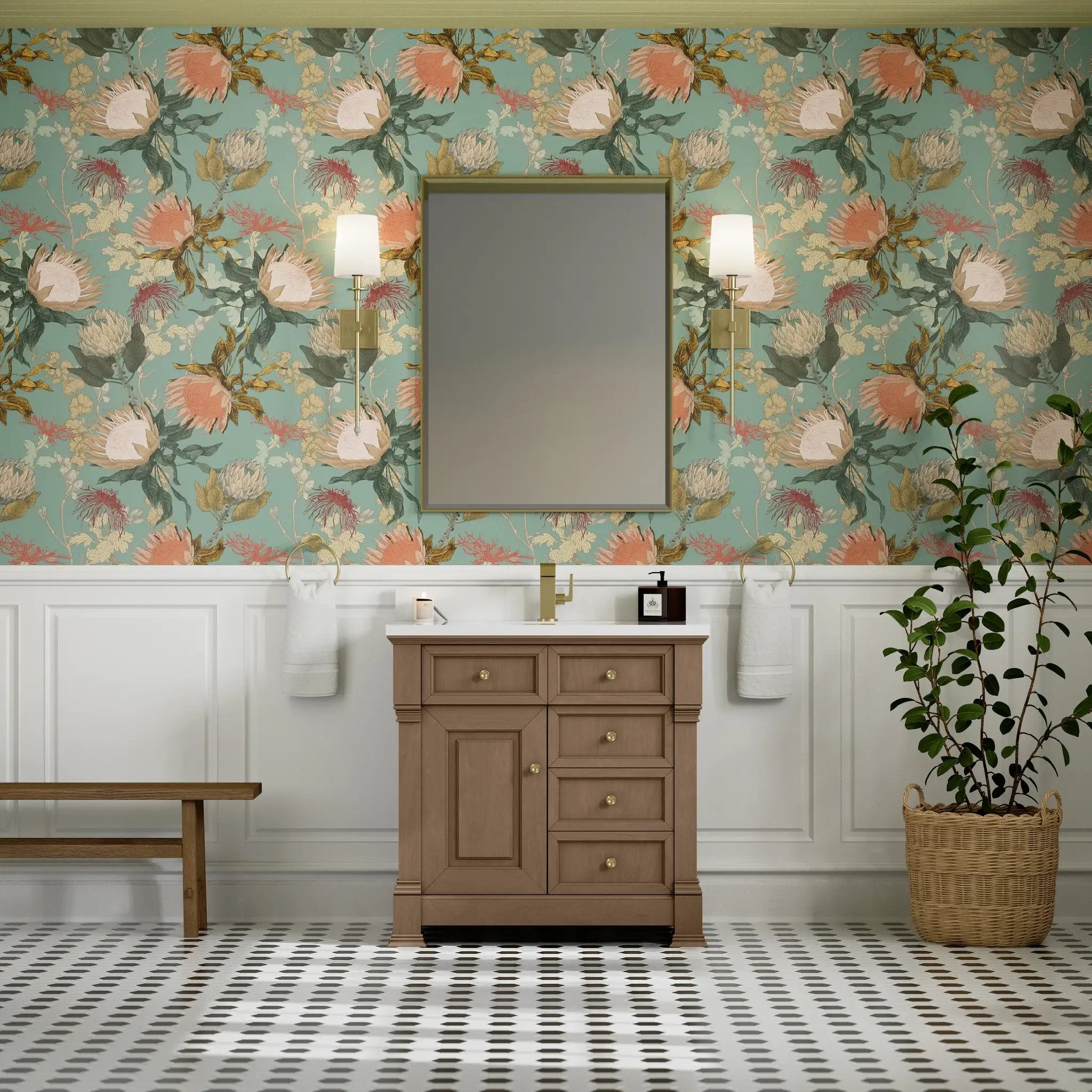 pecan vanity