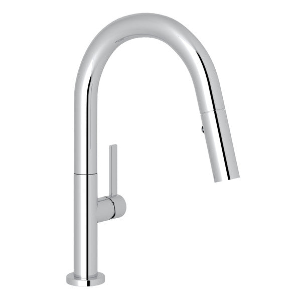 polished chrome kitchen faucet