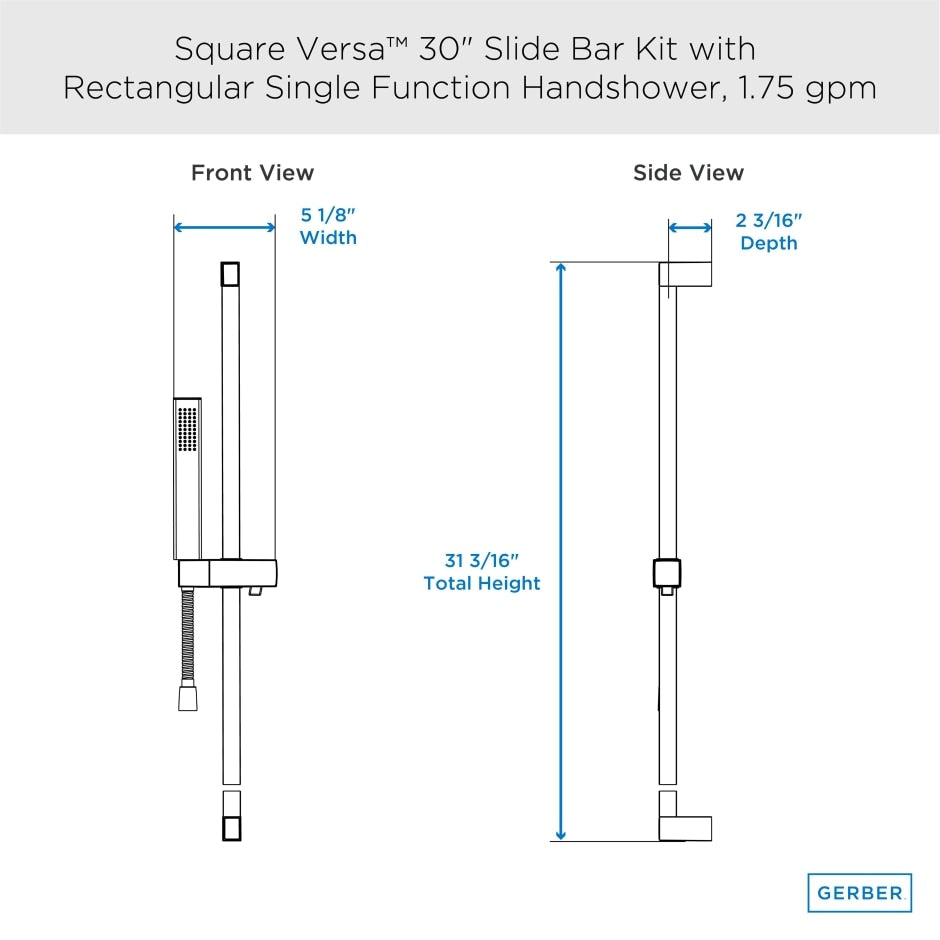 slide bar assembly dimension