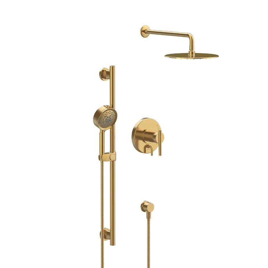 Danze by Gerber Parma Pressure Balance Shower Trim with Parma 5 Function Hand Shower and Drench 10" Showerhead and Versa Slide Bar Kit by Danze