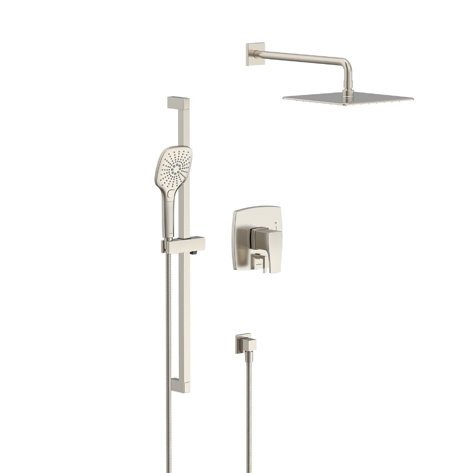 Danze by Gerber Tribune Pressure Balance Shower Trim with 3 Function Hand Shower and Drench 10" Showerhead and Versa Slide Bar Kit by Danze