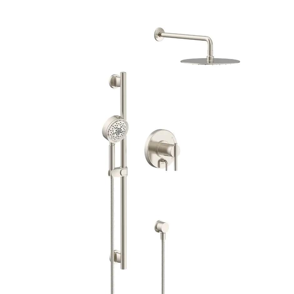 Danze by Gerber Parma Pressure Balance Shower Trim with Parma 5 Function Hand Shower and Drench 10" Showerhead and Versa Slide Bar Kit by Danze