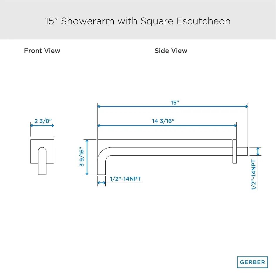 showerarm dimension