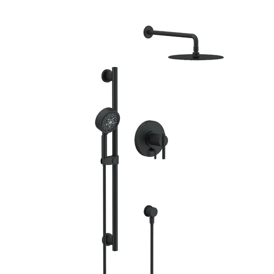 Danze by Gerber Parma Pressure Balance Shower Trim with Parma 5 Function Hand Shower and Drench 10" Showerhead and Versa Slide Bar Kit by Danze