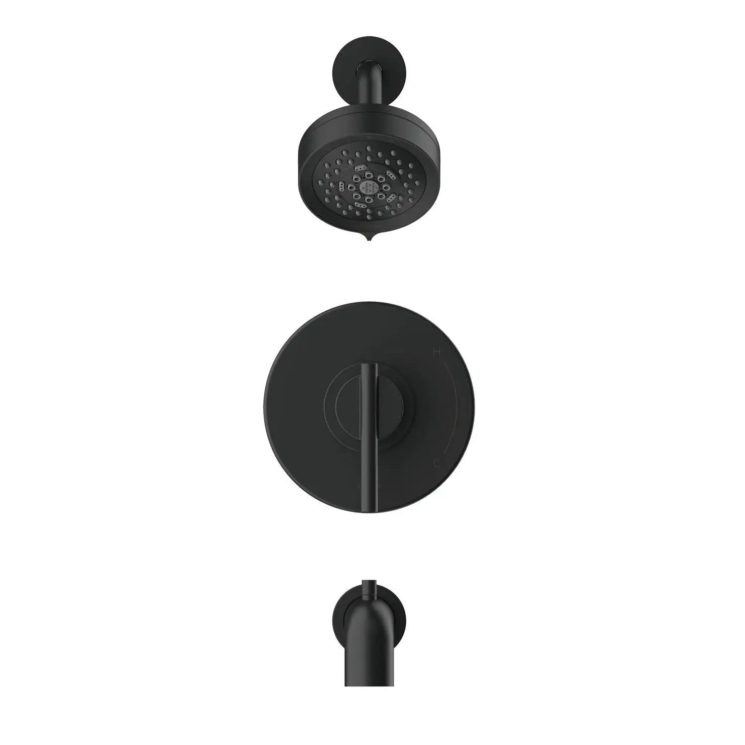 Danze by Gerber Parma 1H Tub and Shower Trim Kit and Treysta Cartridge W/ Diverter On Tub Spout and 5 Function Showerhead 1.75gpm by Danze