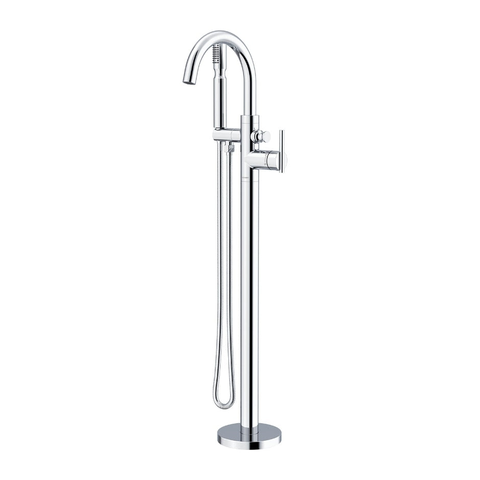 Danze by Gerber Contemporary Floor Mount Tub Filler Trim Kit with Showerstick Handshower 1.75gpm