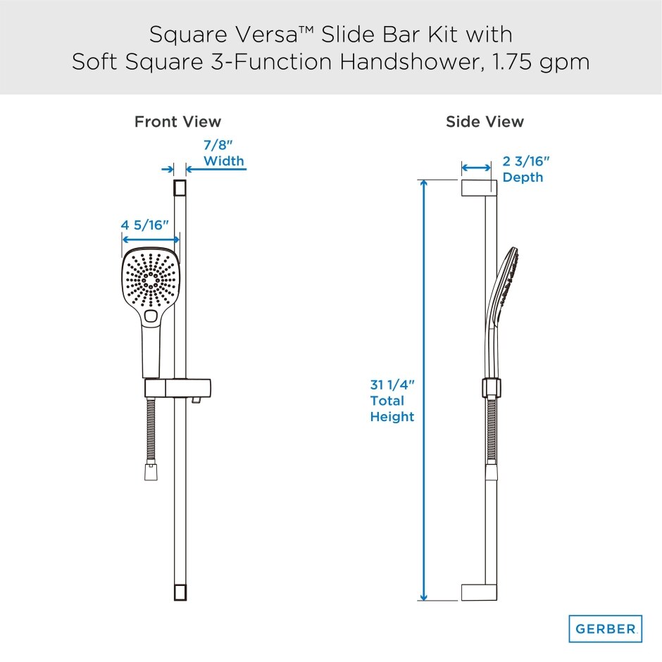 slide bar assemble dimension