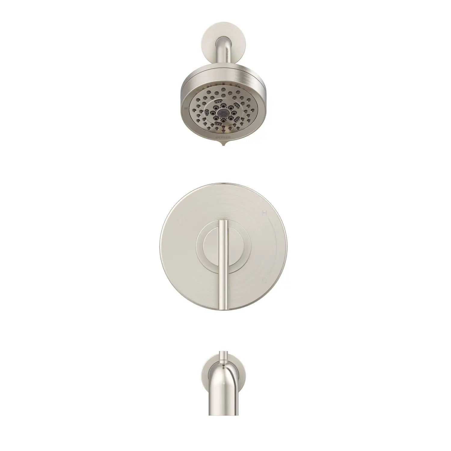 Danze by Gerber Parma 1H Tub and Shower Trim Kit and Treysta Cartridge W/ Diverter On Tub Spout and 5 Function Showerhead 1.75gpm by Danze