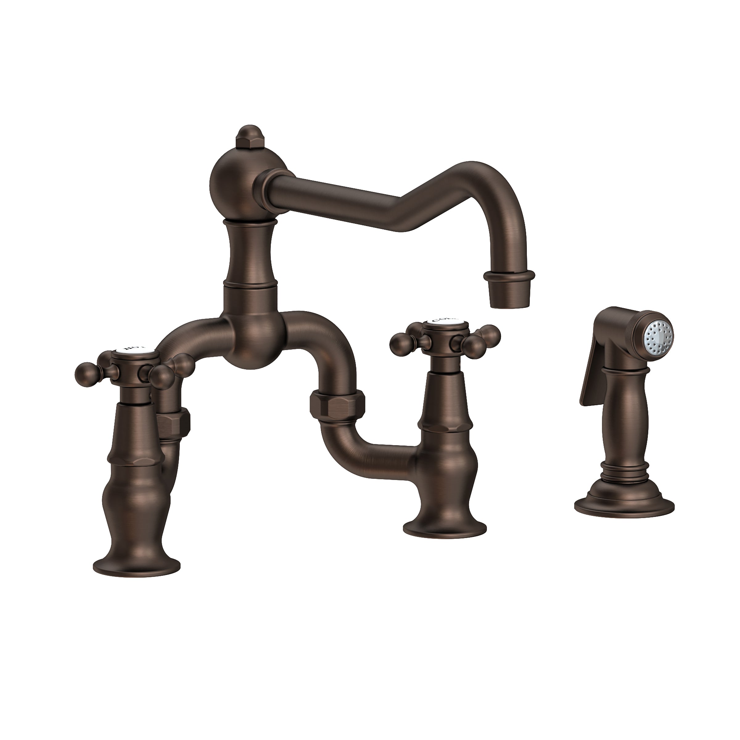 Newport Brass Chesterfield Kitchen Bridge Faucet with Side Spray