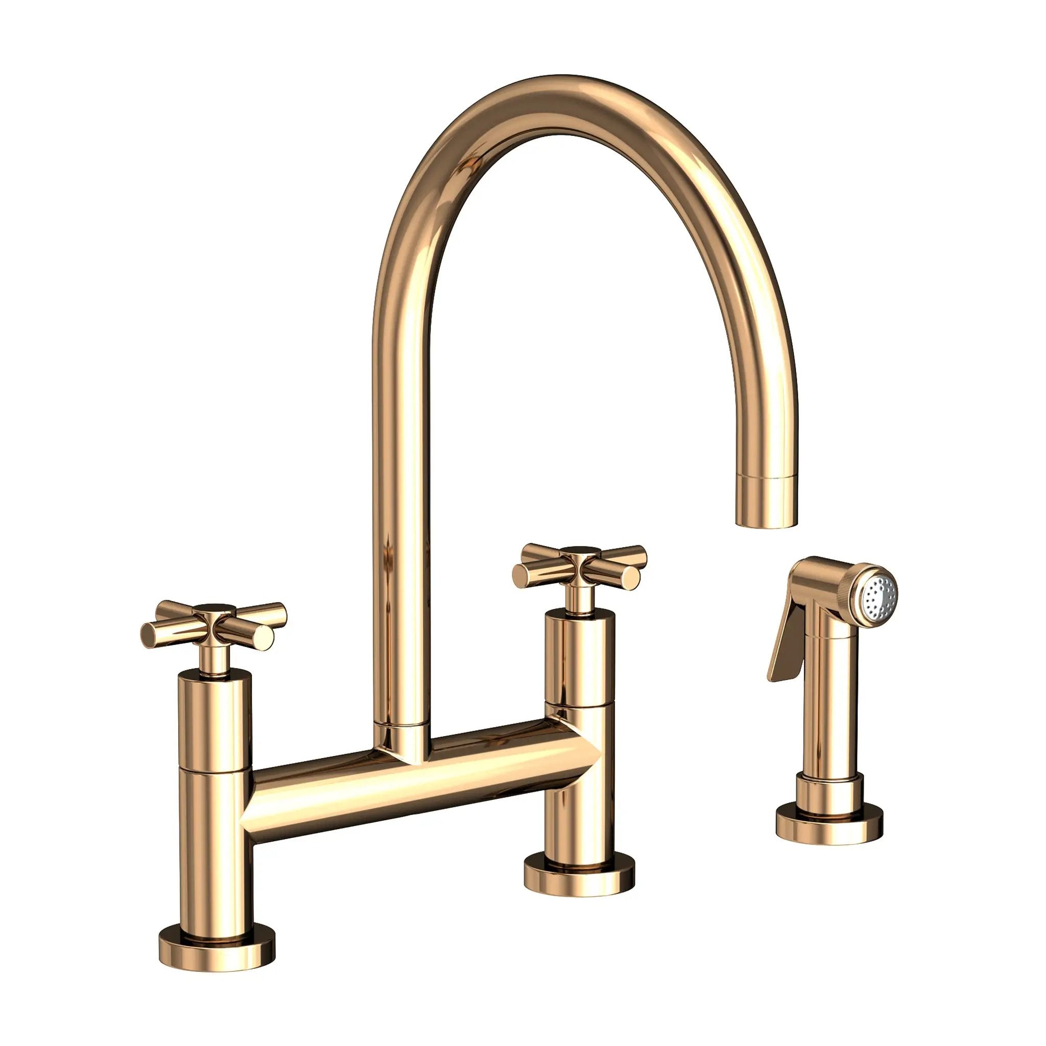 Newport Brass East Linear Kitchen Bridge Faucet with Side Spray by Newport Brass