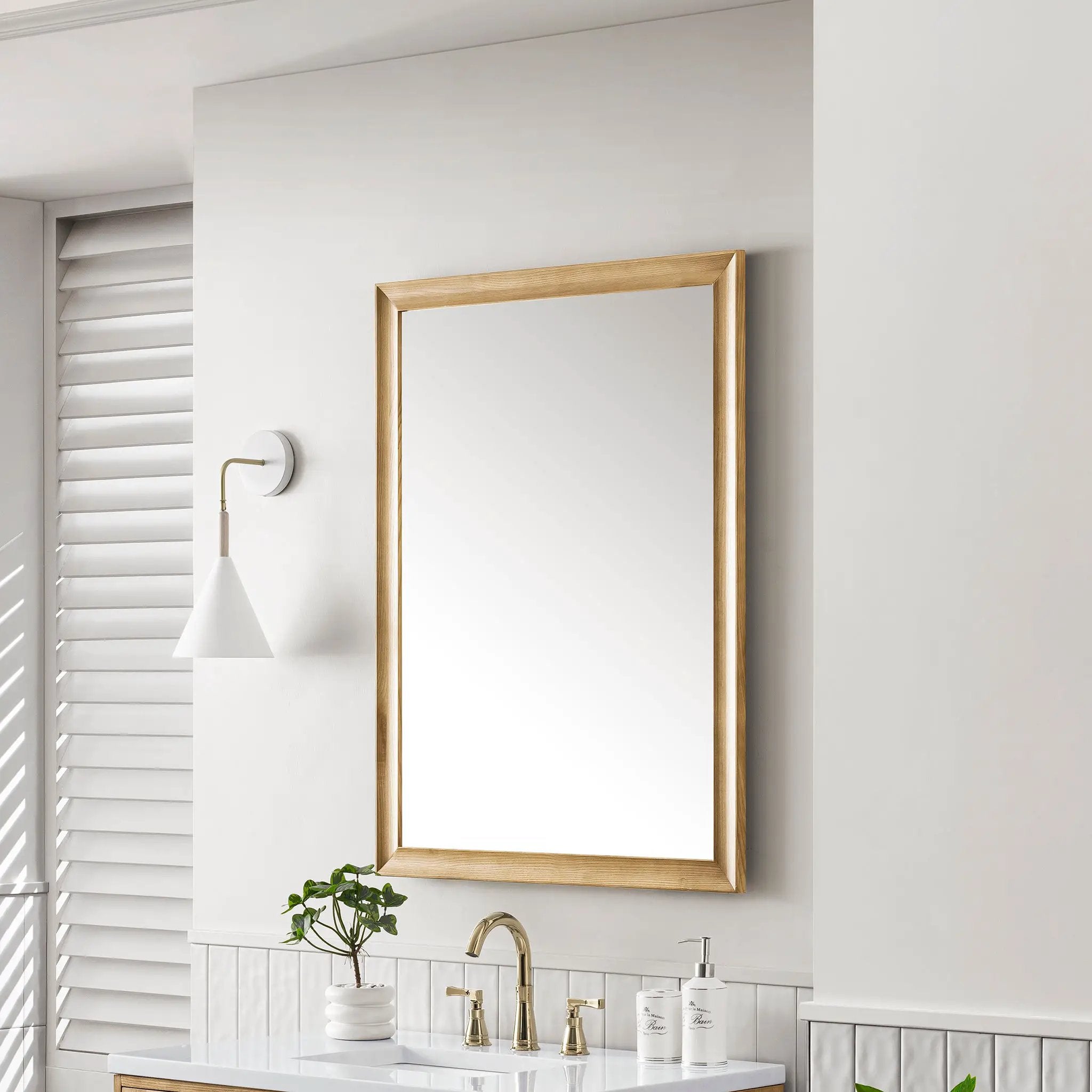 light natural oak mirror
