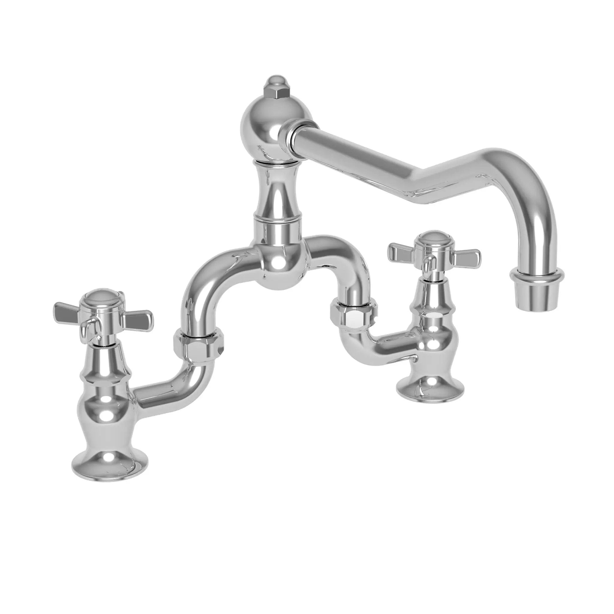 polished chrome bridge faucet